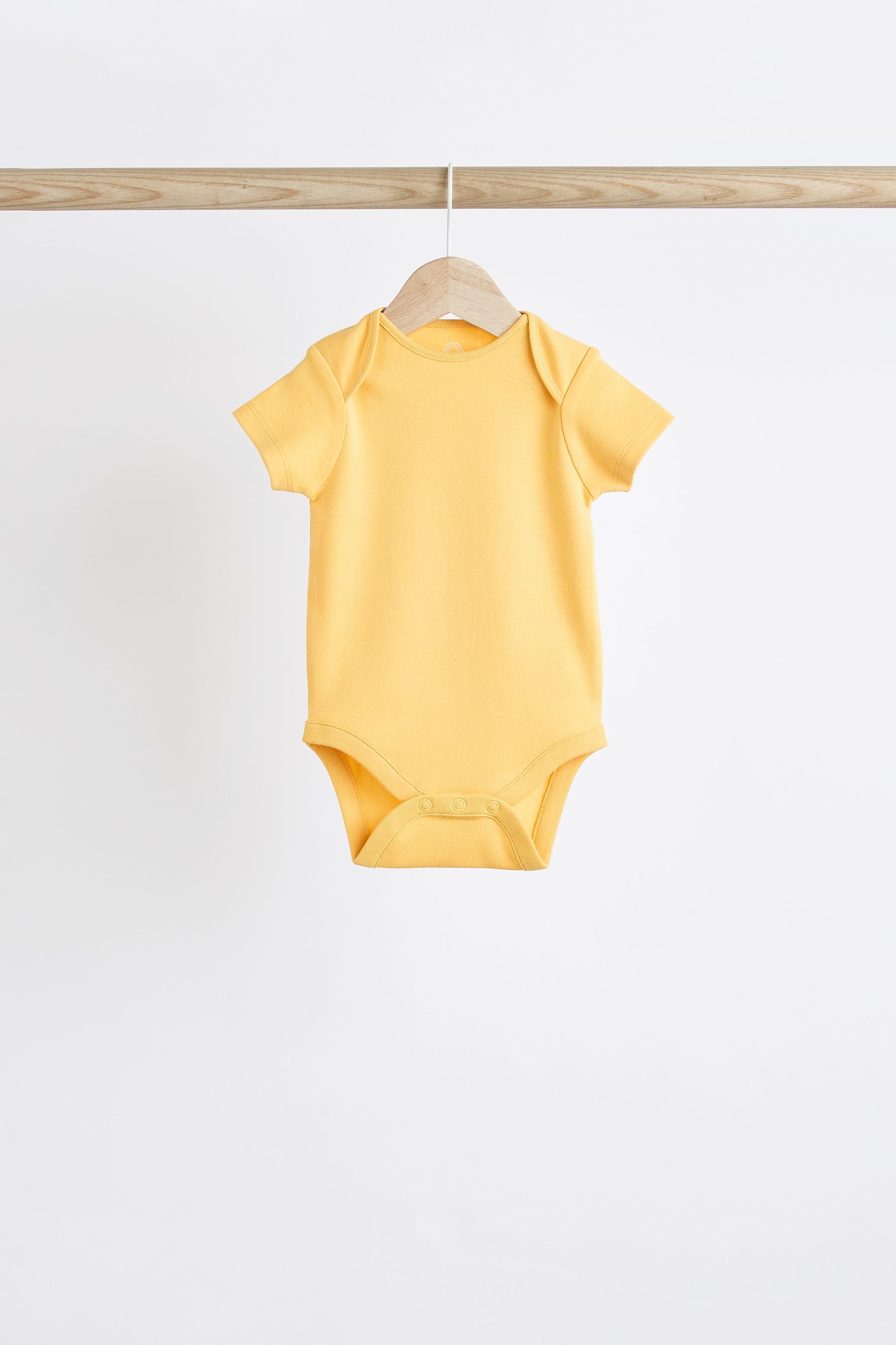 Bright Plain Short Sleeve Baby Bodysuits 5 Pack