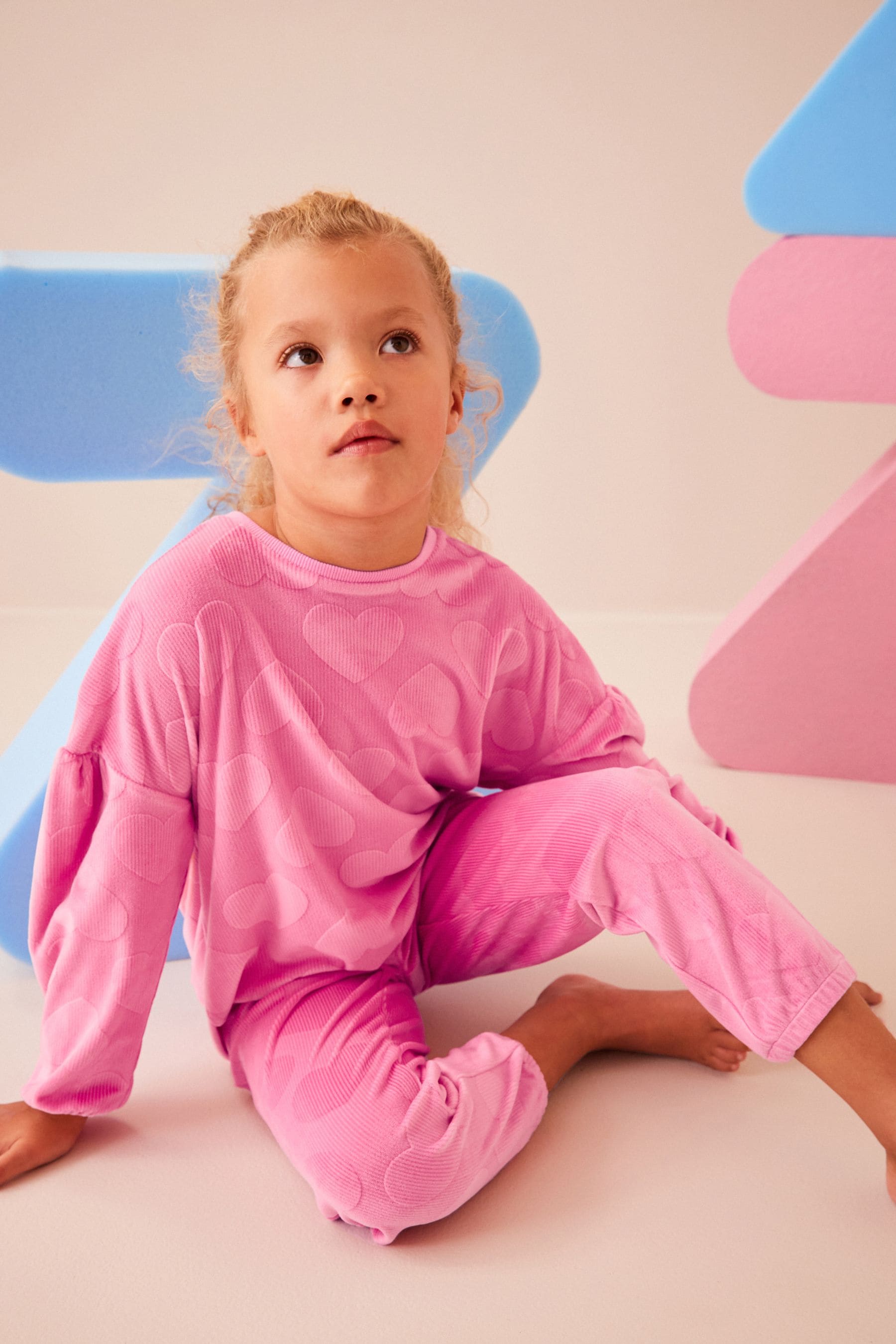 Pink Heart Cosy Fleece Pyjamas (3-16yrs)