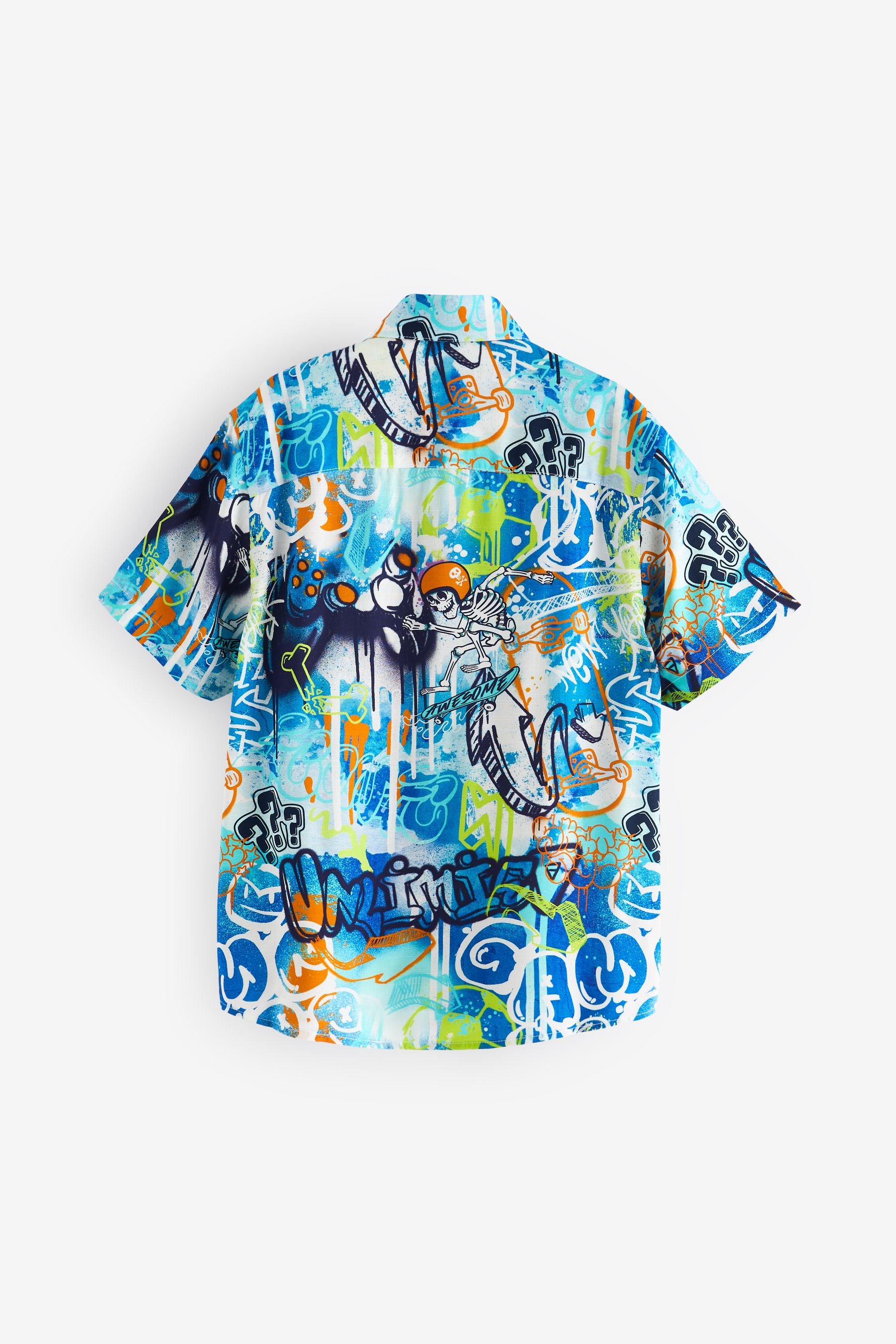 Multi Palms Short Sleeve Printed Shirt (3-16yrs)