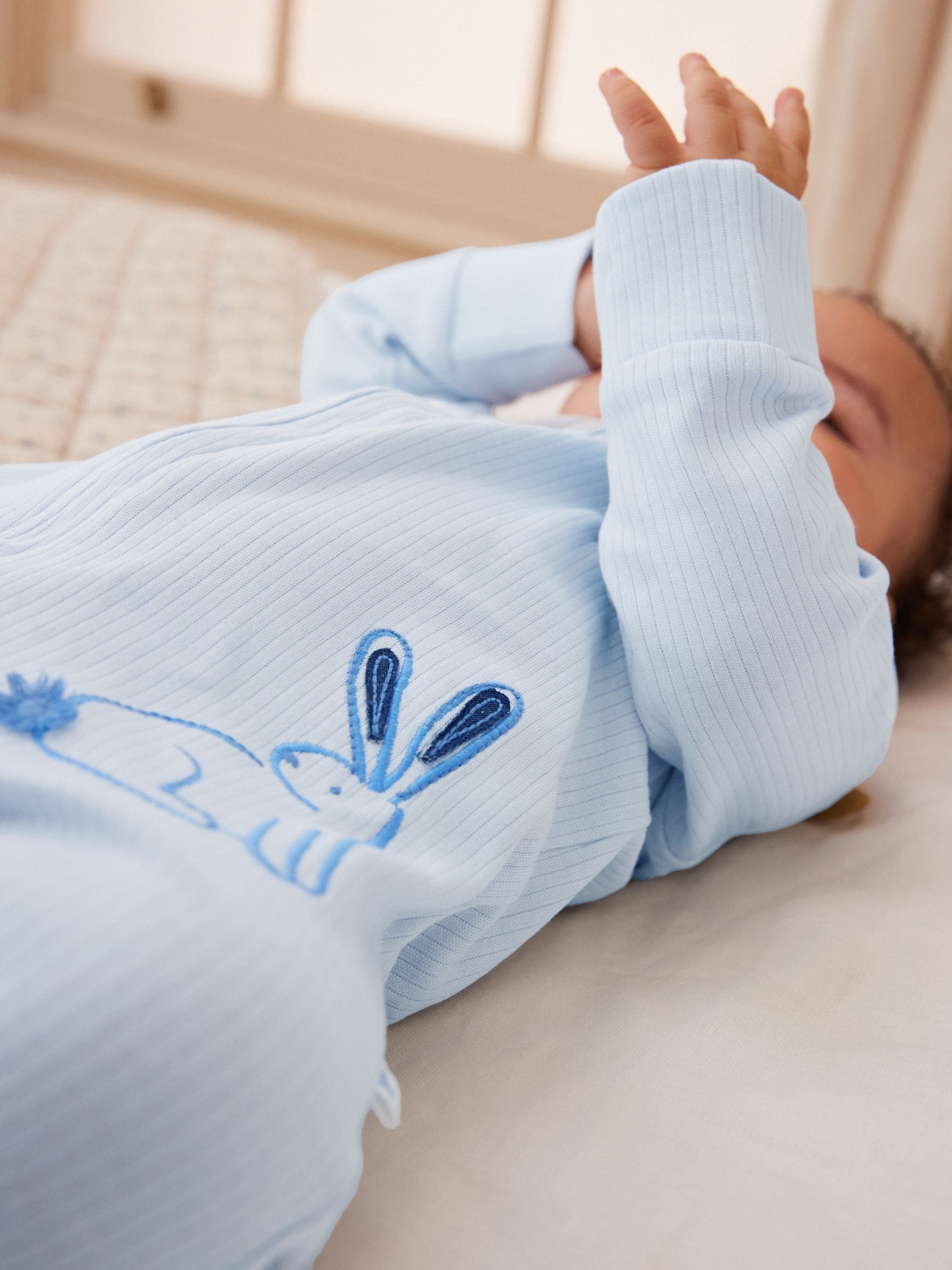 Blue Bunny Baby 100% Cotton Zipped Sleepsuits 4 Pack (0mths-2yrs)