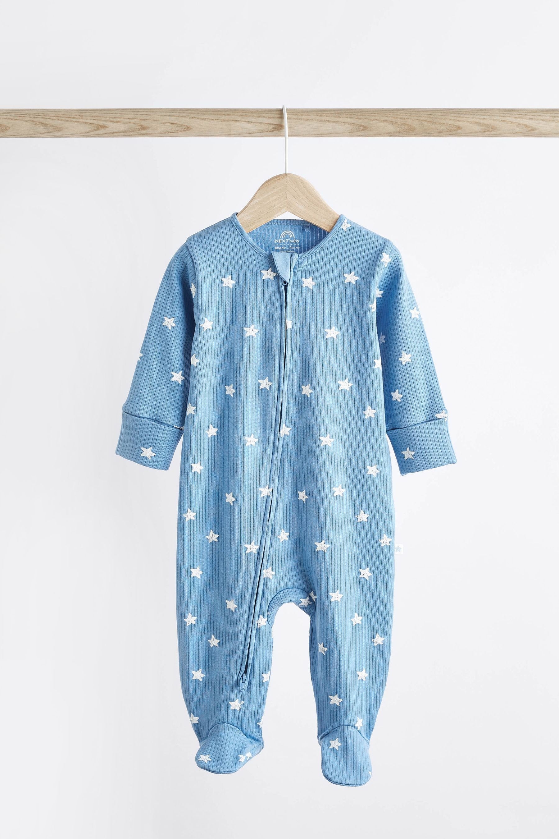 Blue Bunny Baby Zipped Sleepsuits 4 Pack (0mths-2yrs)