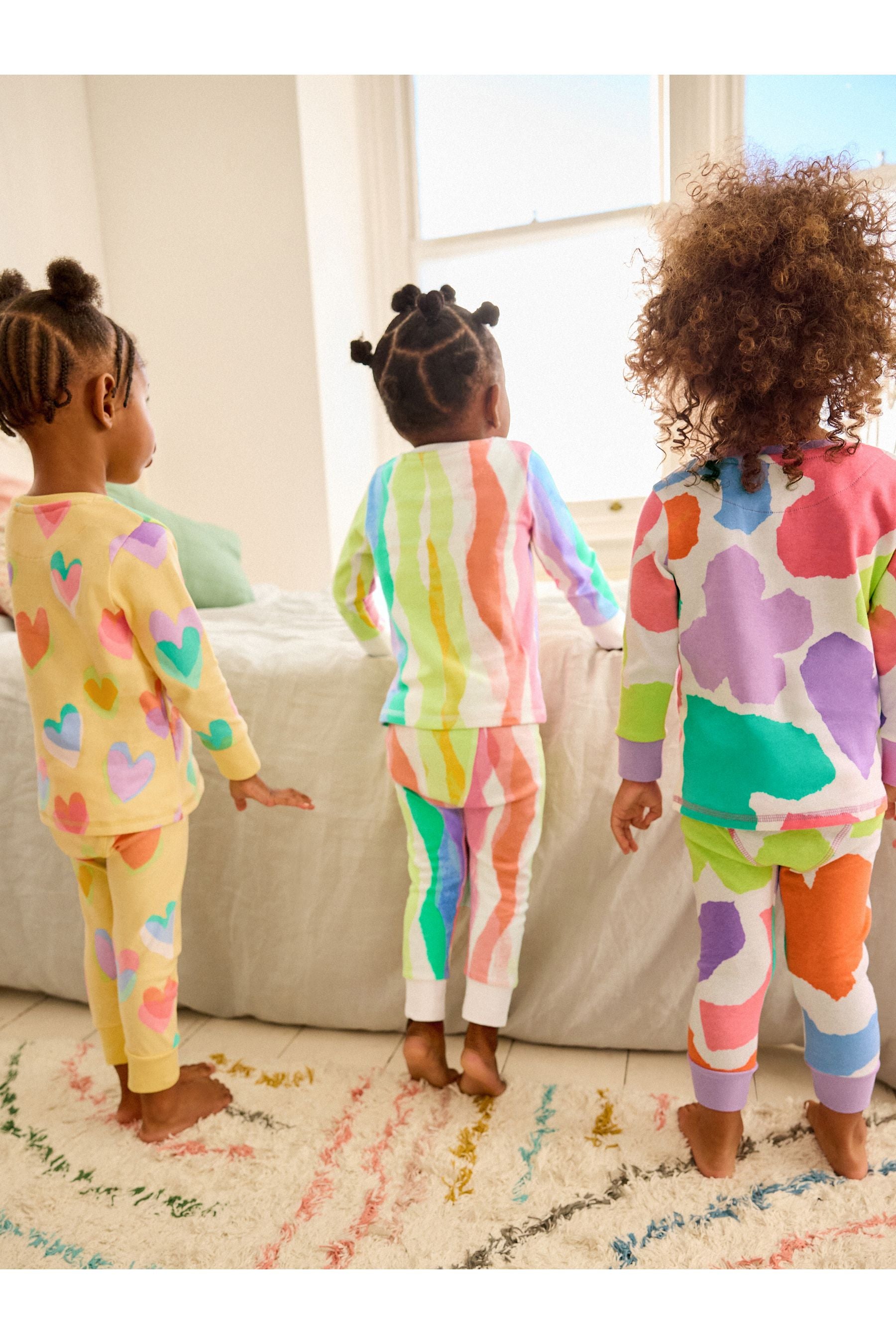 Rainbow 3 Pack Printed Long Sleeve Pyjamas (9mths-10yrs)