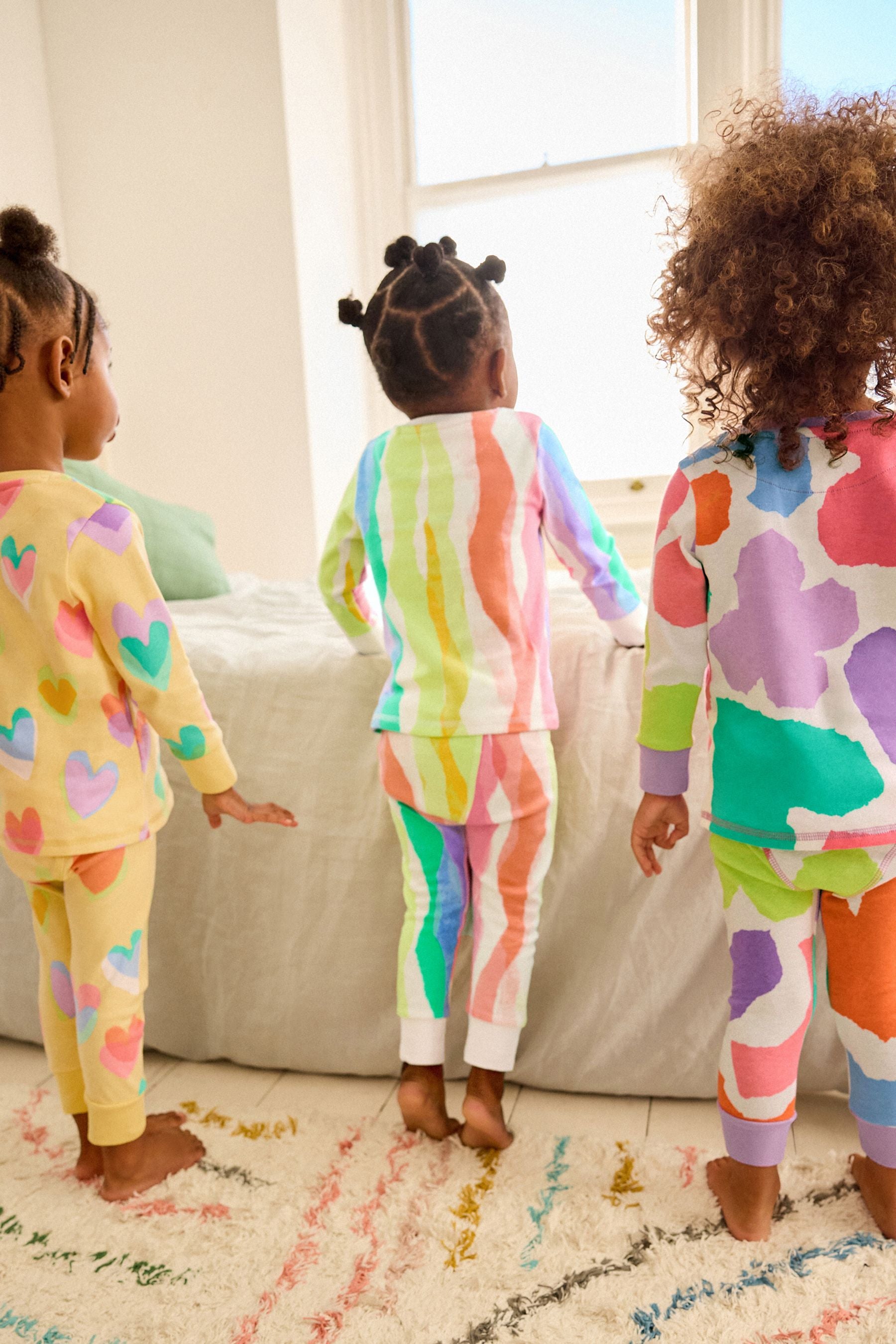 Rainbow 3 Pack Printed Long Sleeve Pyjamas (9mths-10yrs)