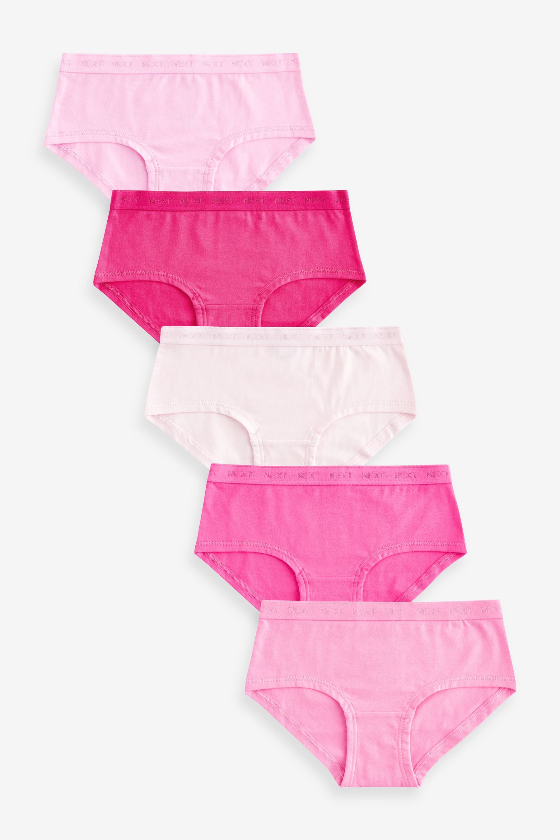 Pink Hipster Briefs 5 Pack (2-16yrs)