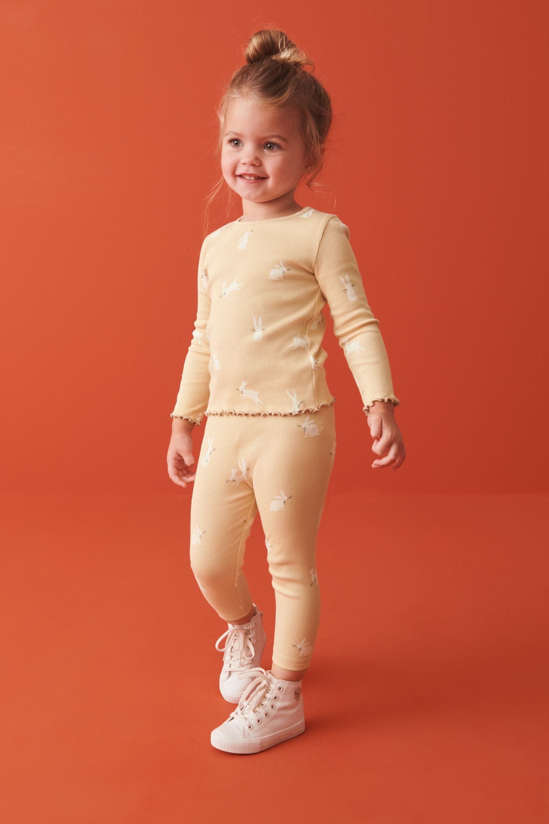 Yellow Bunny Cotton Rich Long Sleeve Rib T-Shirt (3mths-7yrs)