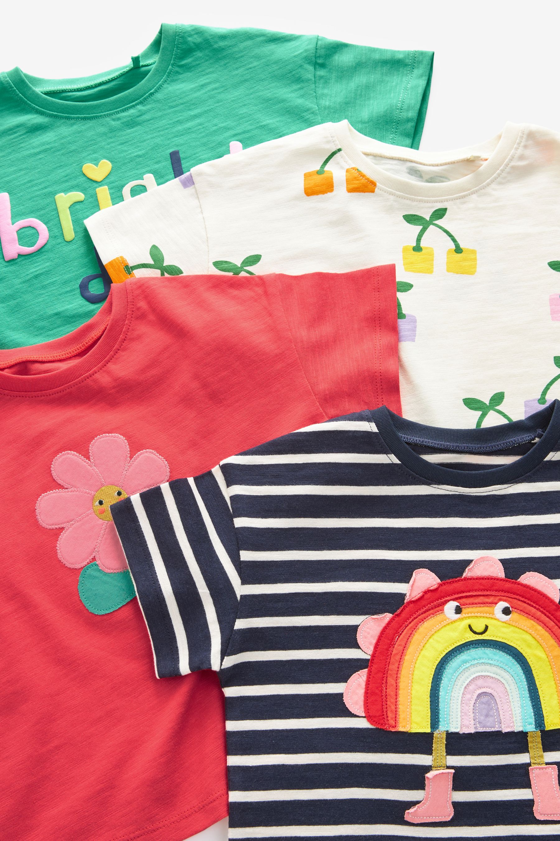 Rainbow Short Sleeve 100% Cotton T-Shirts 4 Pack (3mths-7yrs)