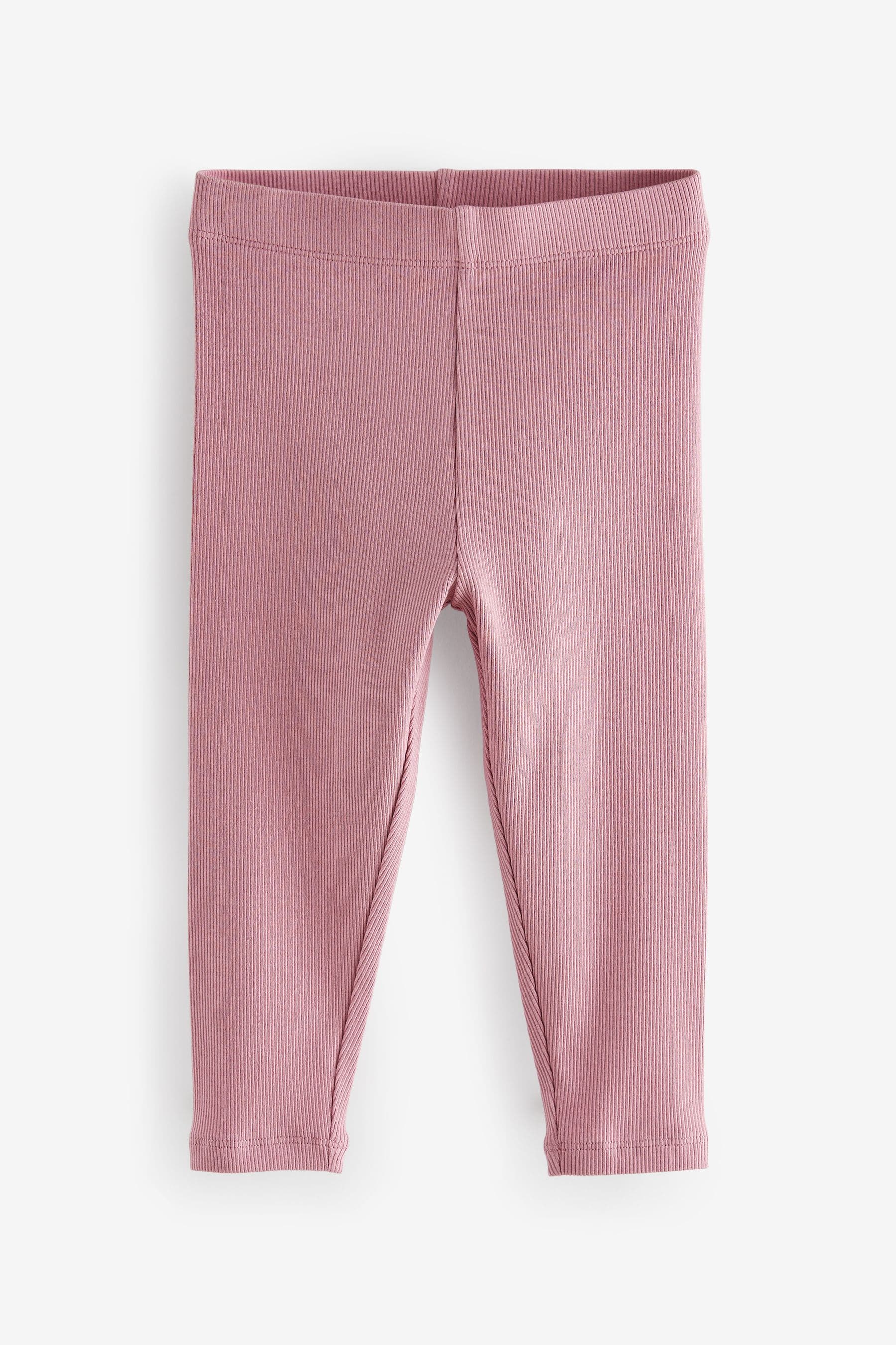 Pink Ribbed Leggings 5 Pack (3mths-7yrs)