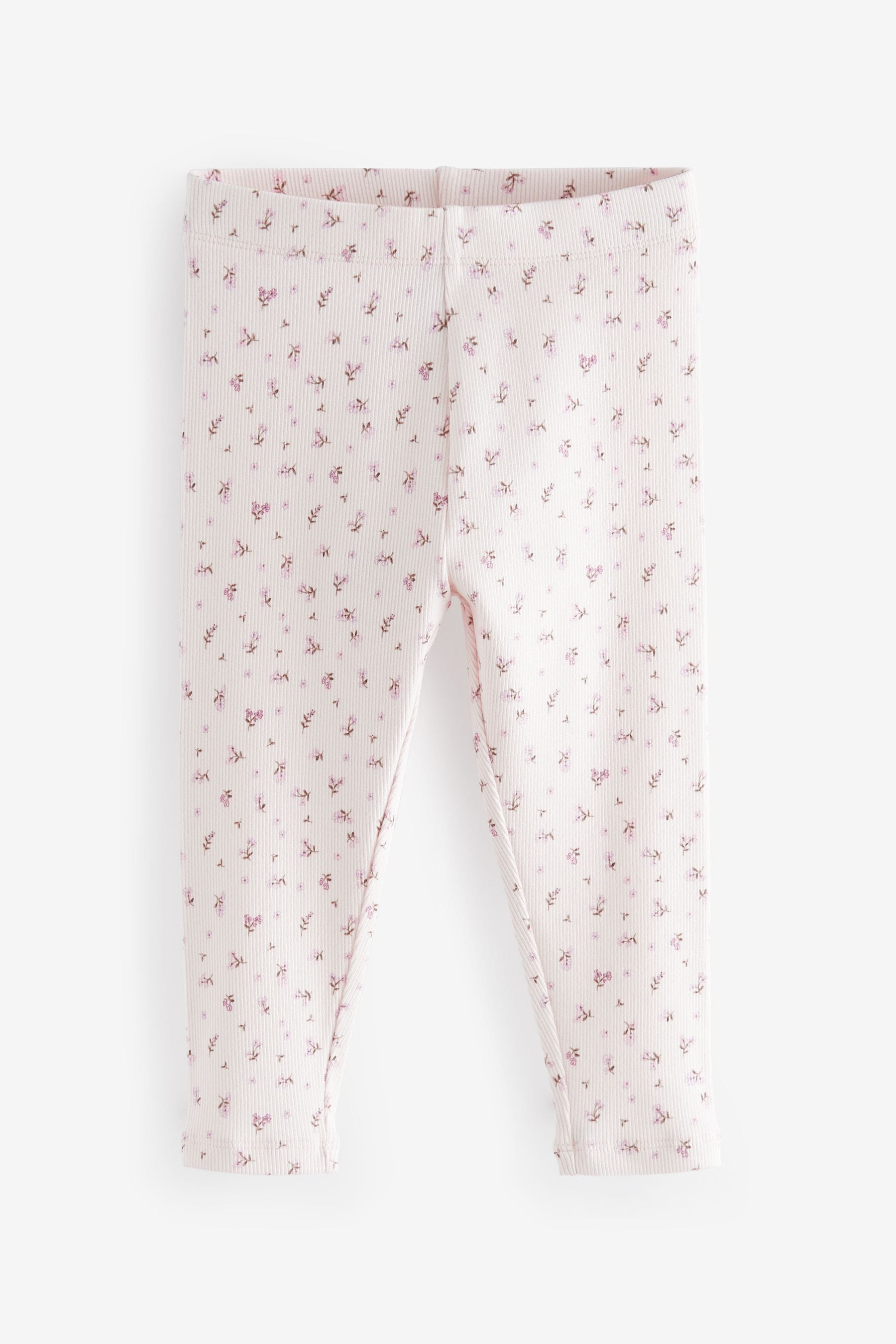 Pink Ribbed Leggings 5 Pack (3mths-7yrs)