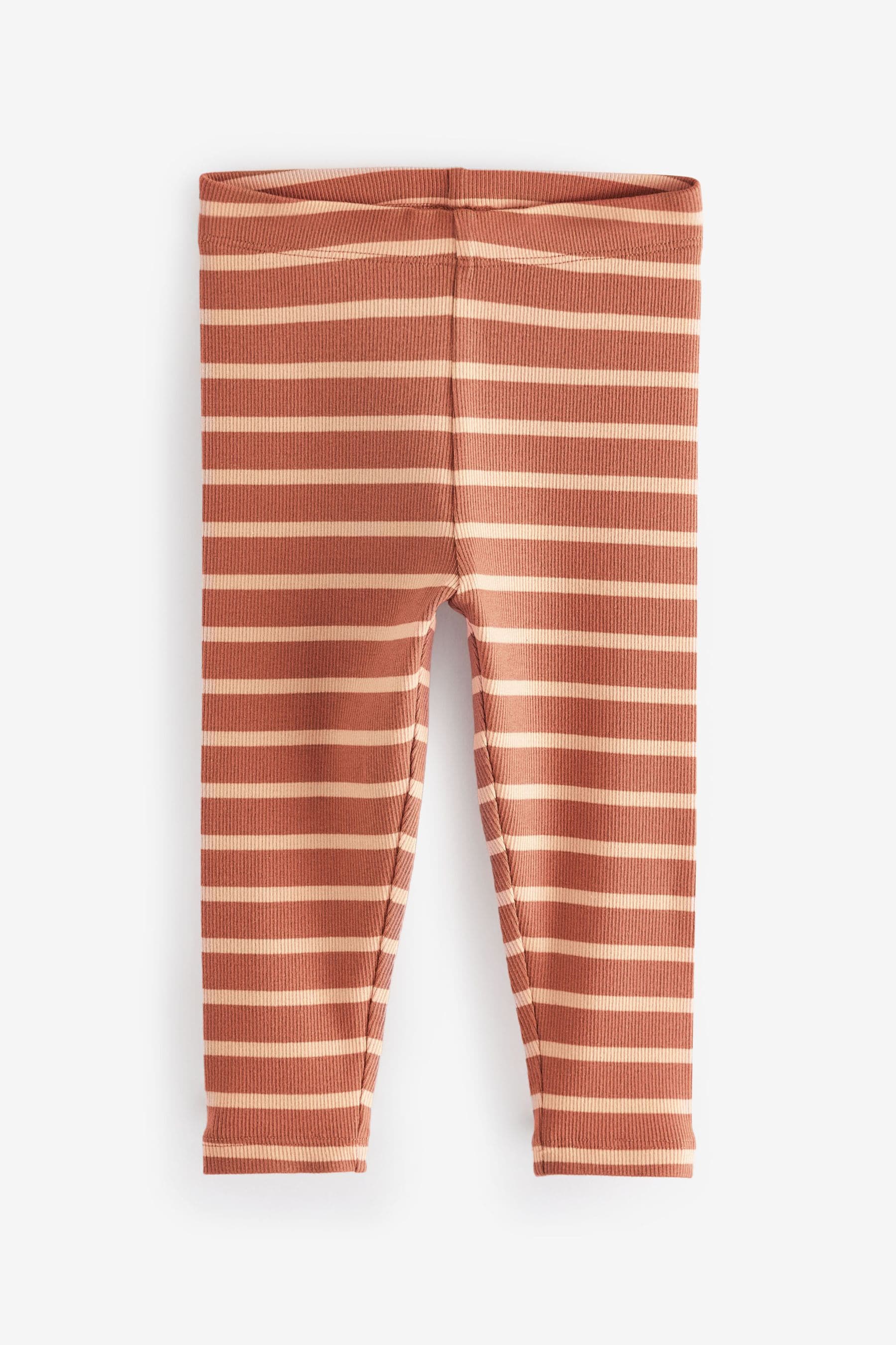 Dusky Orange Ribbed Leggings 5 Pack (3mths-7yrs)