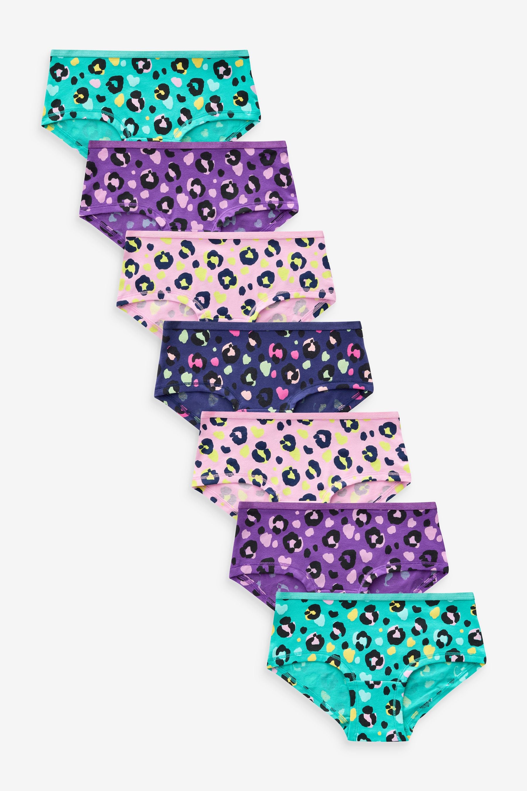 Pink/Purple Animal Print Hipsters 7 Pack (2-16yrs)