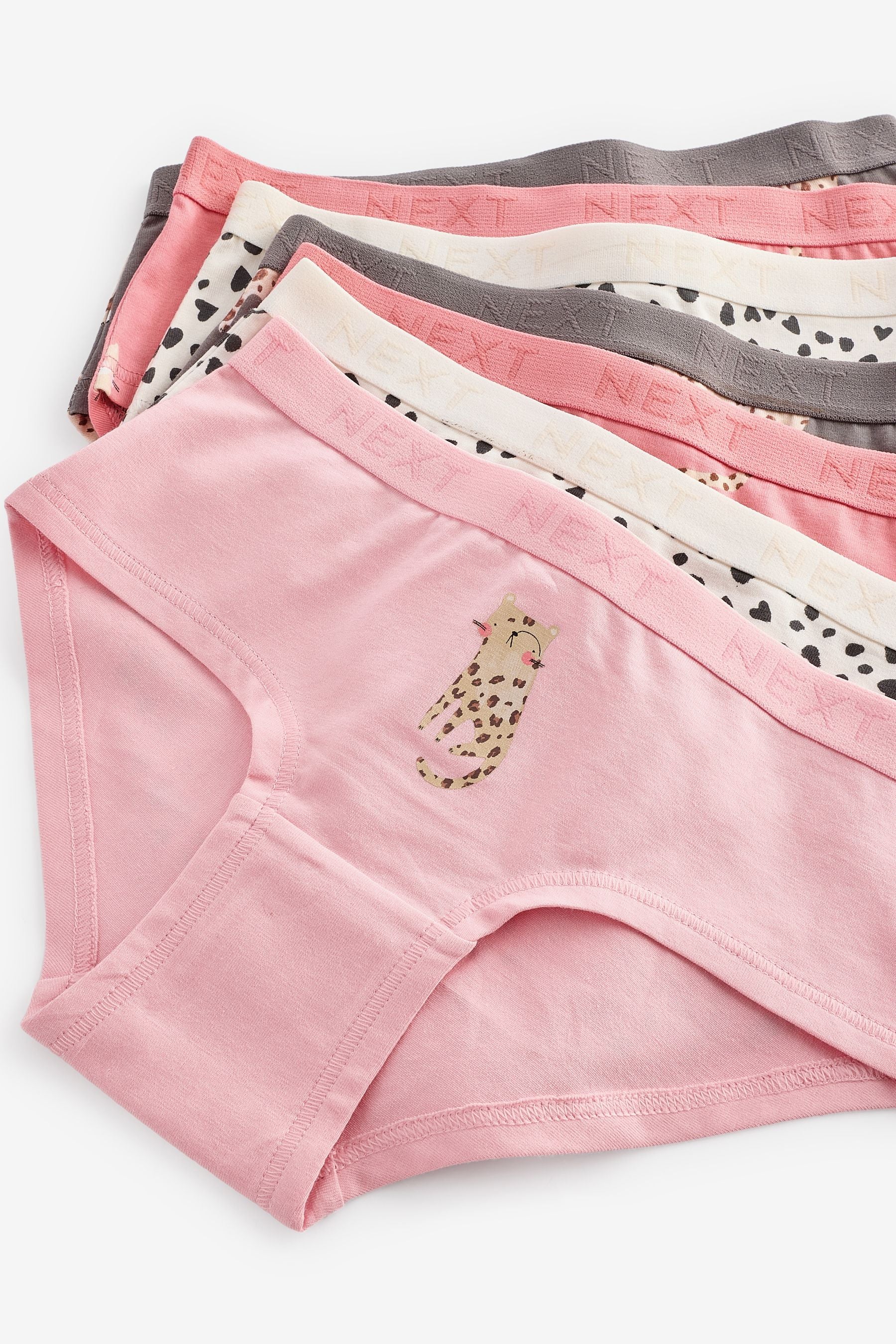 Pink/Brown Animal Print Hipsters 7 Pack (2-16yrs)