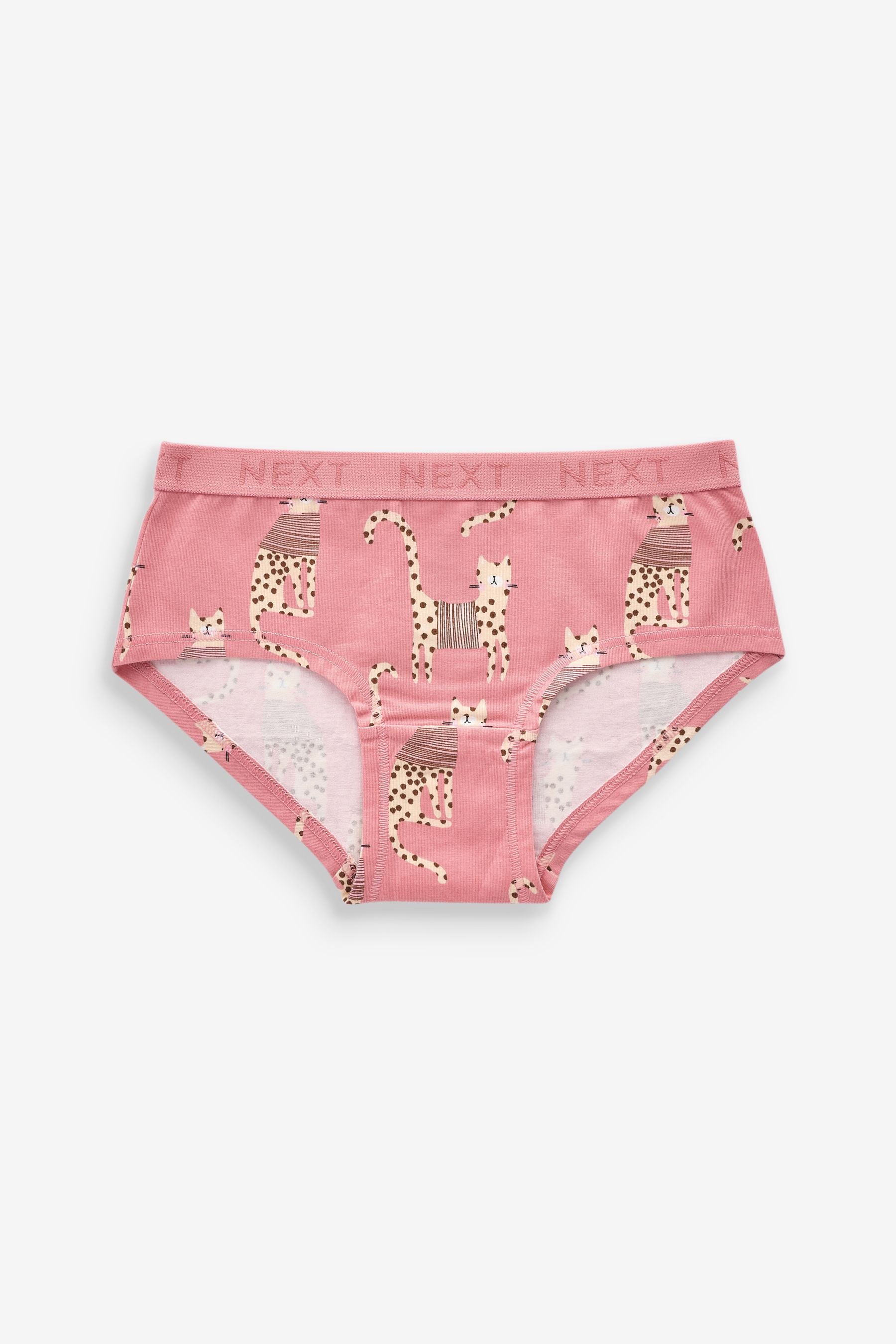 Pink/Brown Animal Print Hipsters 7 Pack (2-16yrs)