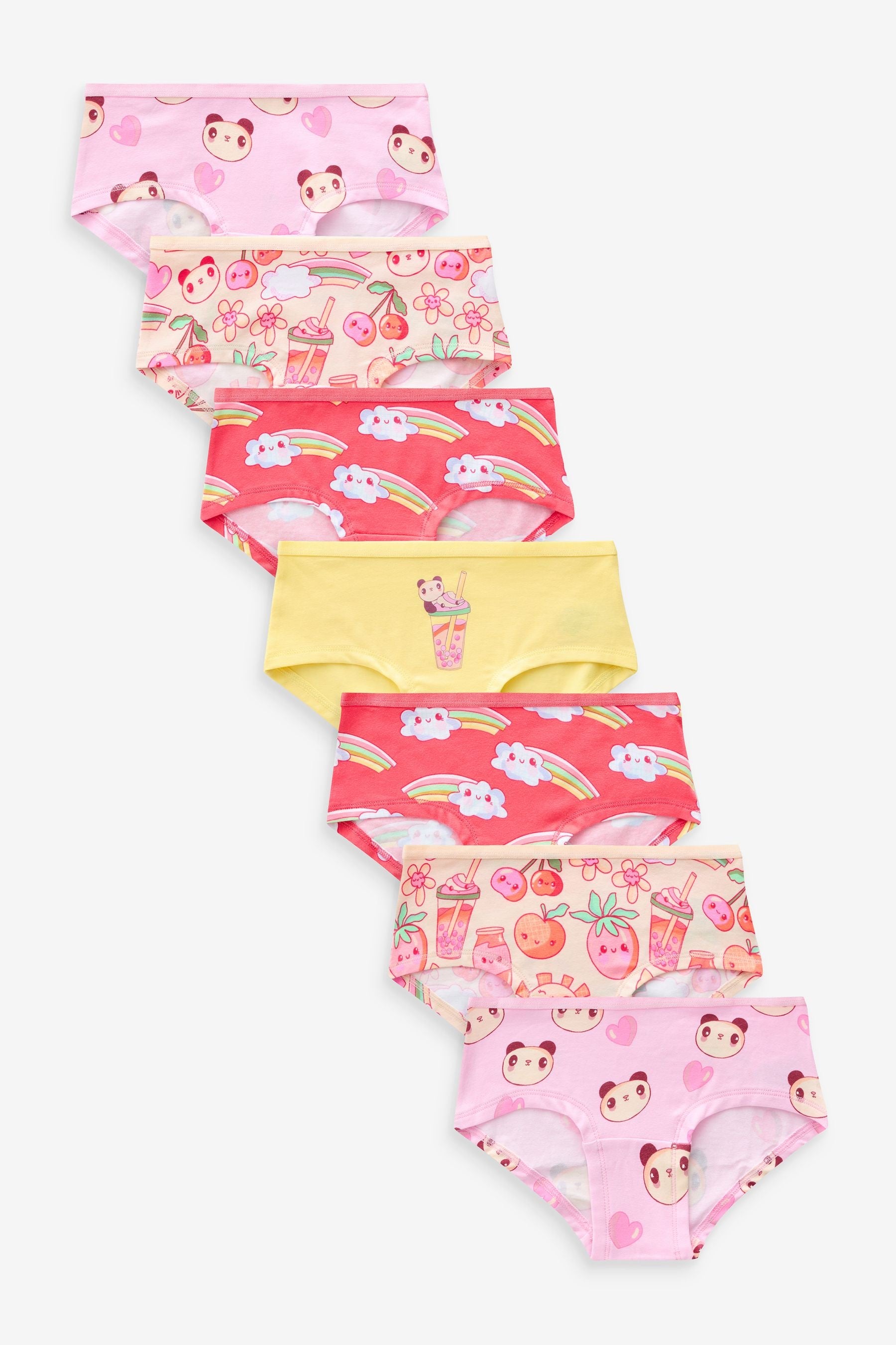 Pink Panda Animal Print Hipsters 7 Pack (2-16yrs)