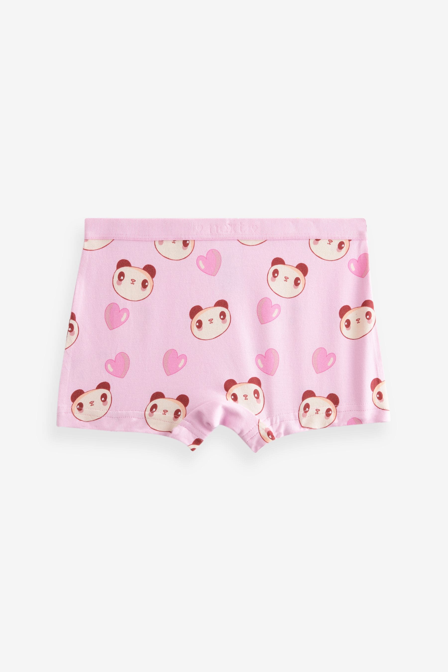 Pink Panda Stampy Short Briefs 5 Pack (2-16yrs)