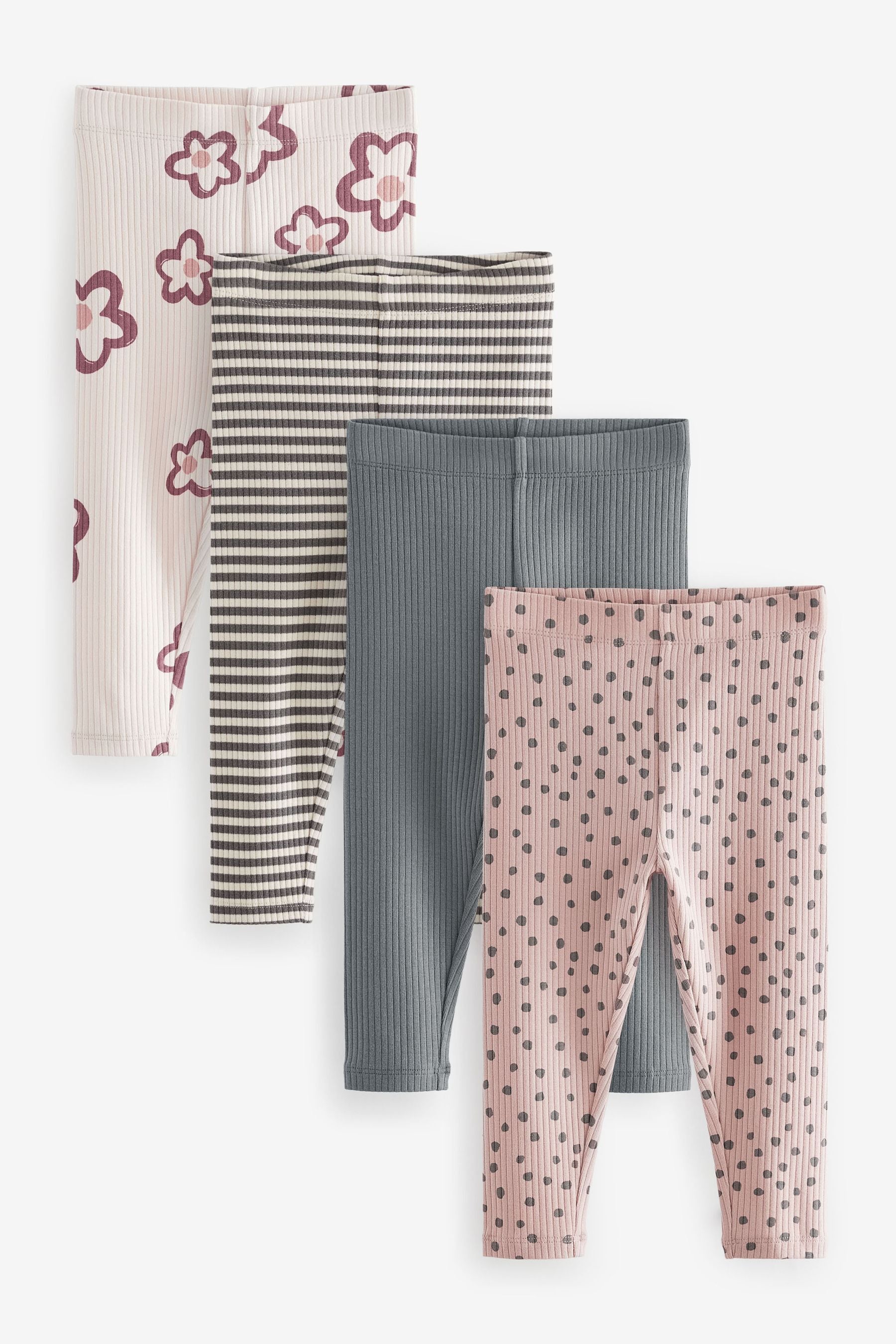 Neutral Printed Leggings 4 Pack (3mths-7yrs)