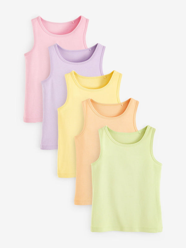 Multi Pastel 5 pack vests (1.5-16yrs)