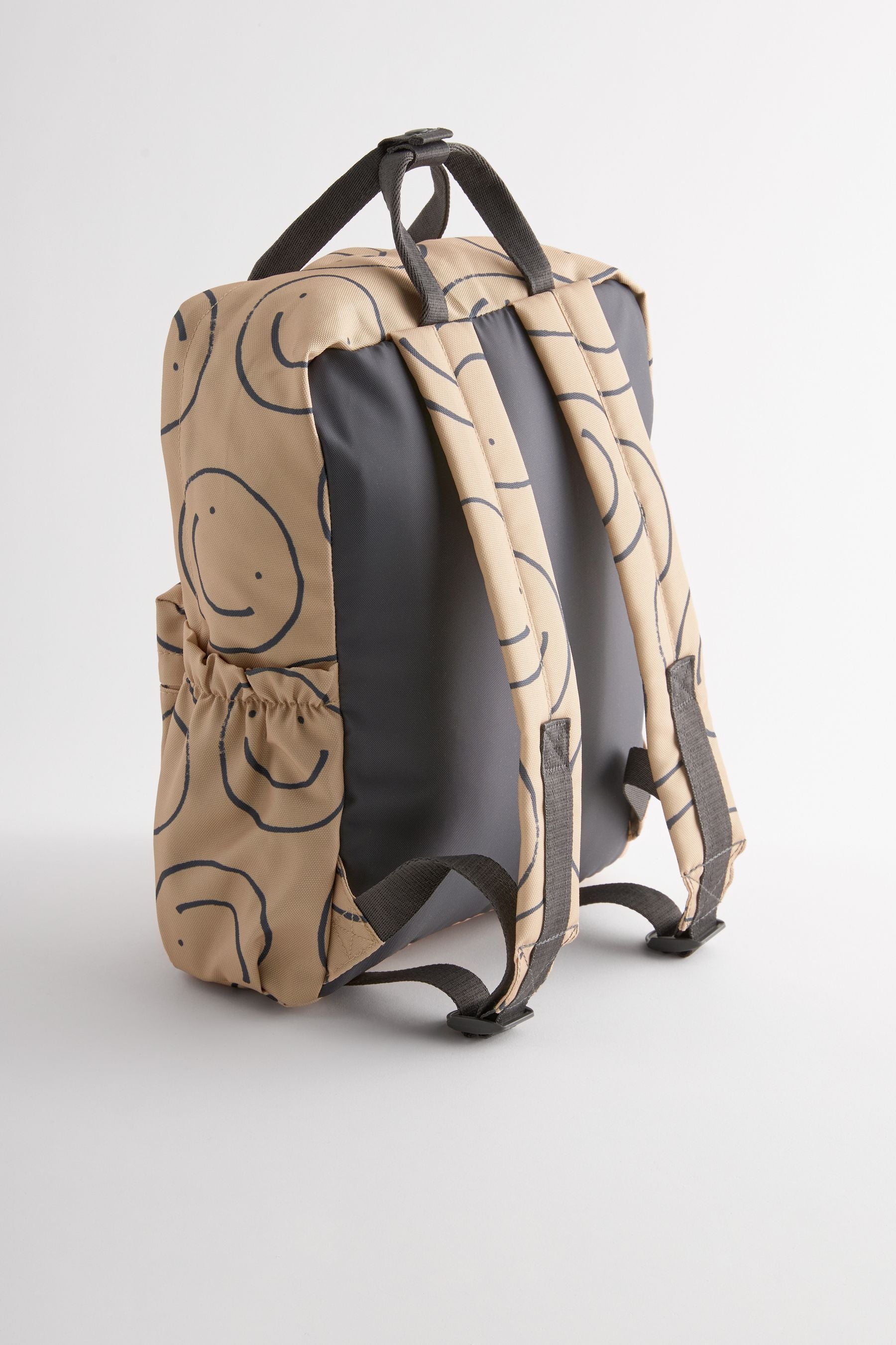 Smile Print Handle Backpack