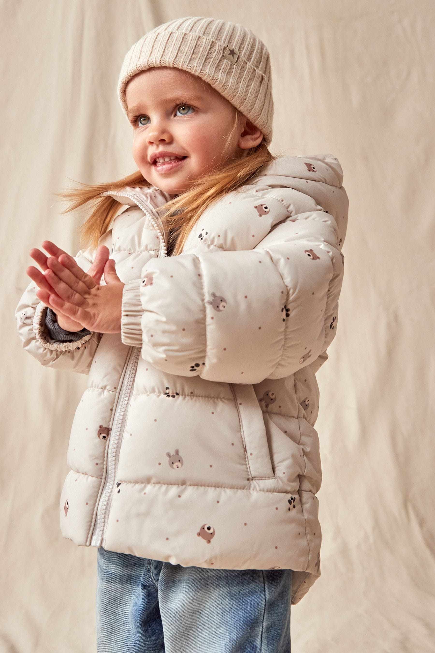 Neutral Shower Resistant Padded Coat (3mths-7yrs)