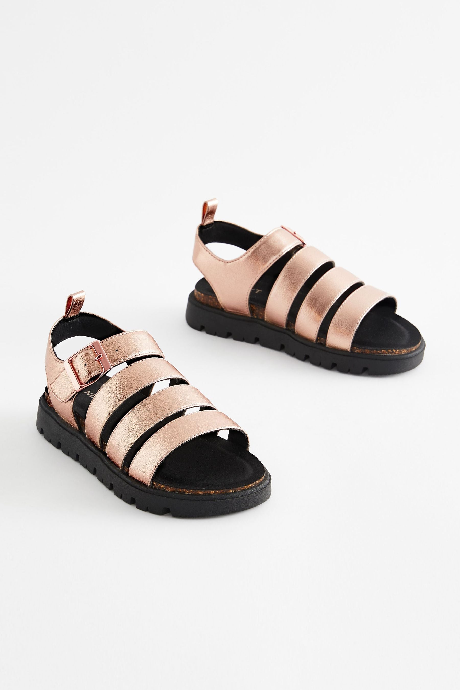 Rose Gold Chunky Corkbed Sandals