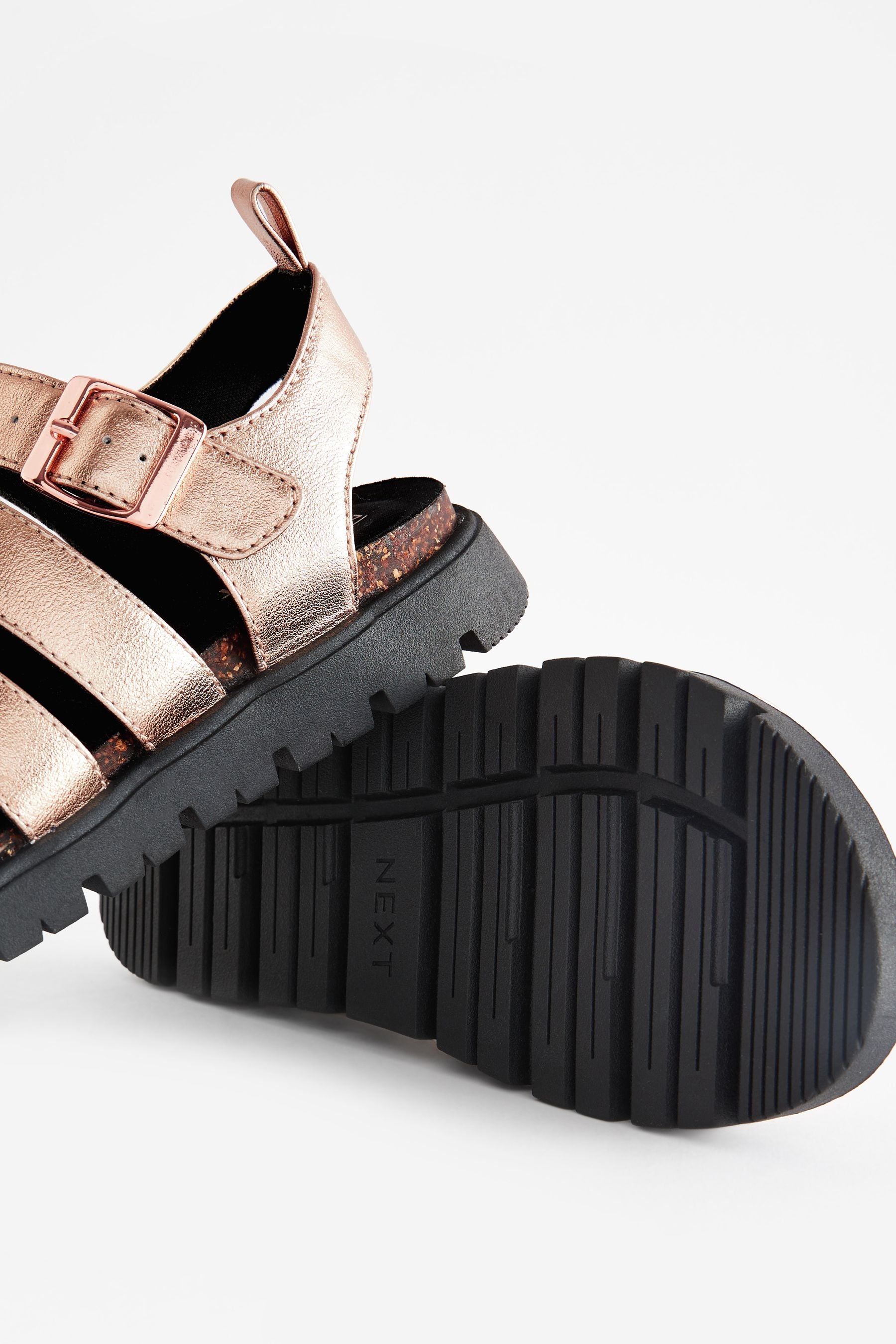 Rose Gold Chunky Corkbed Sandals