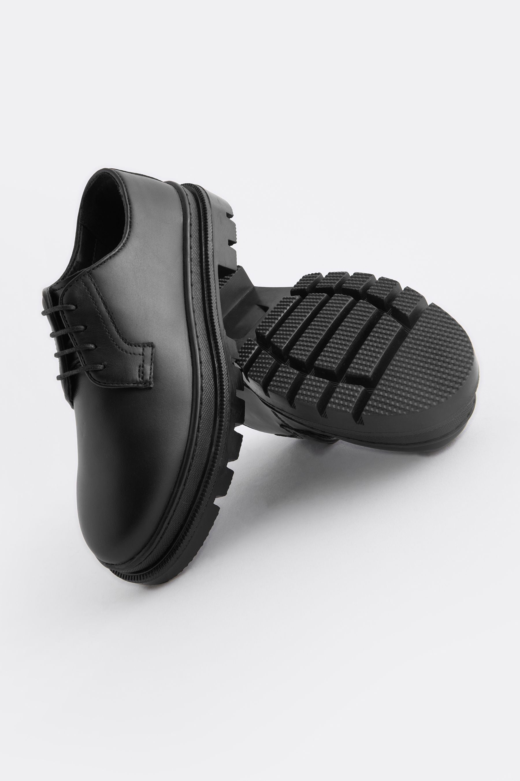 Black Lace Up School Shoes