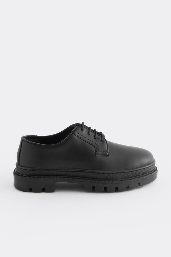 Black Lace Up School Shoes