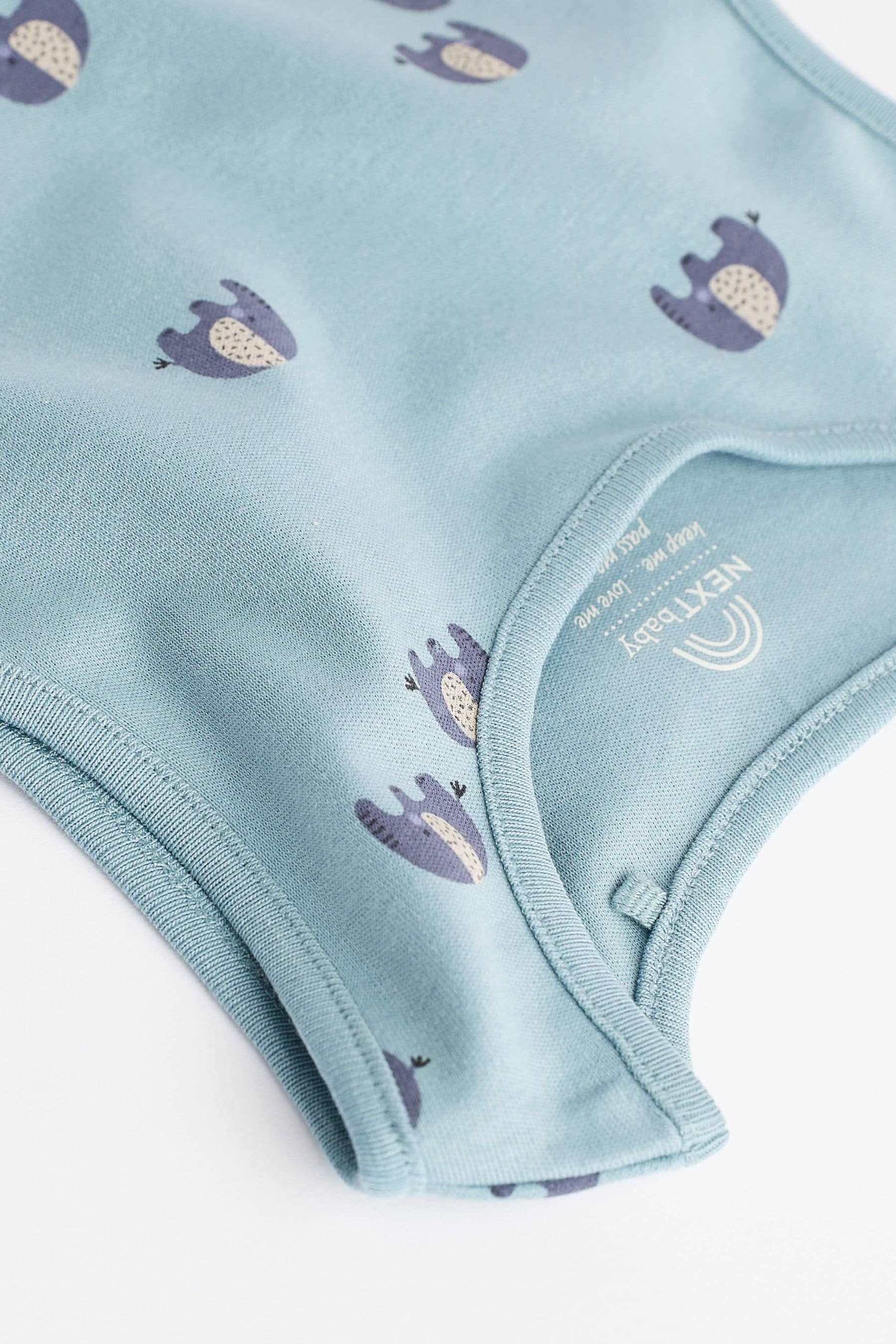 Teal Blue Baby Cotton Bodysuits 5 Pack