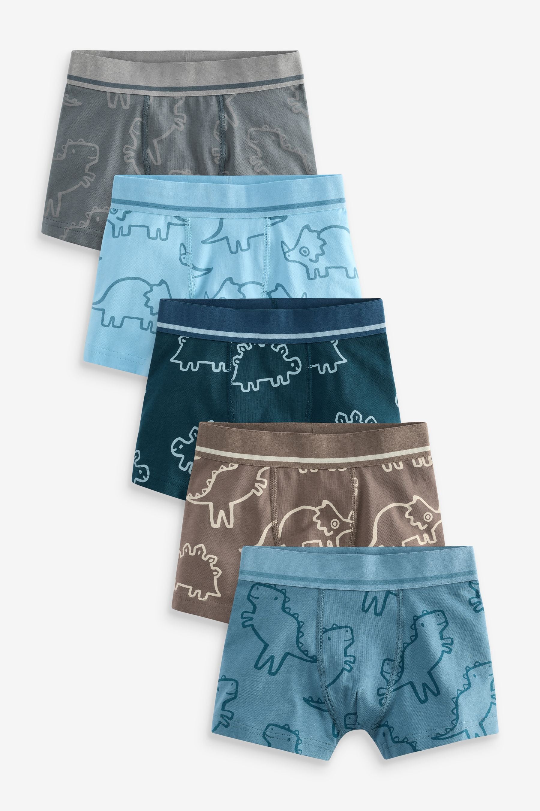 Linear Dino Print Trunks 5 Pack (1.5-16yrs)