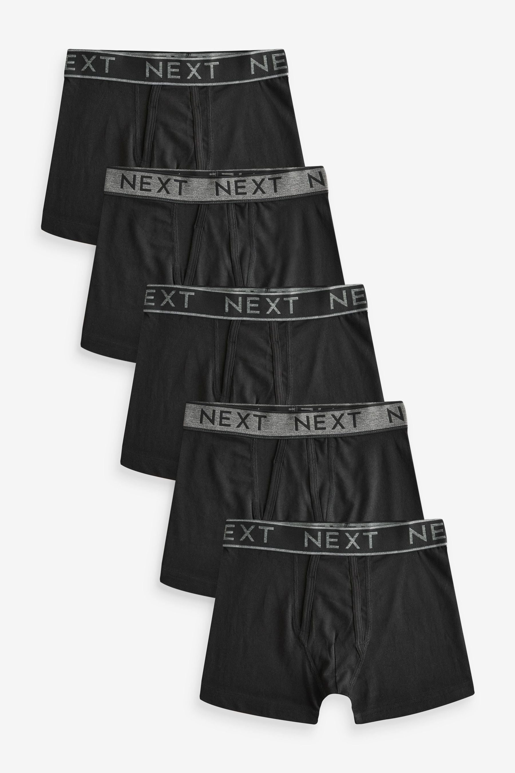 Black A-Front Trunks 5 Pack (7-16yrs)