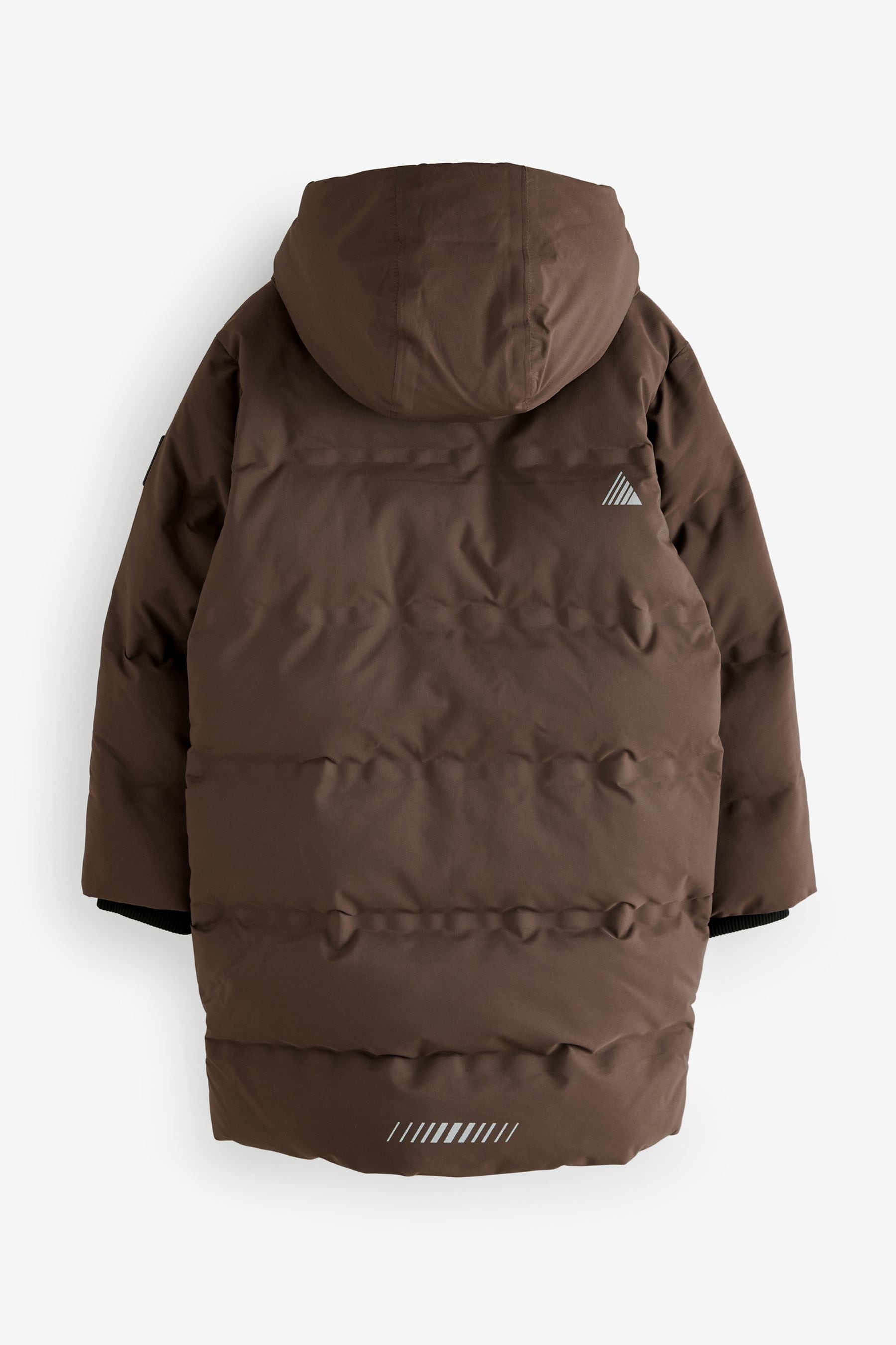 Brown Waterproof Longline Padded Puffer Coat (3-17yrs)