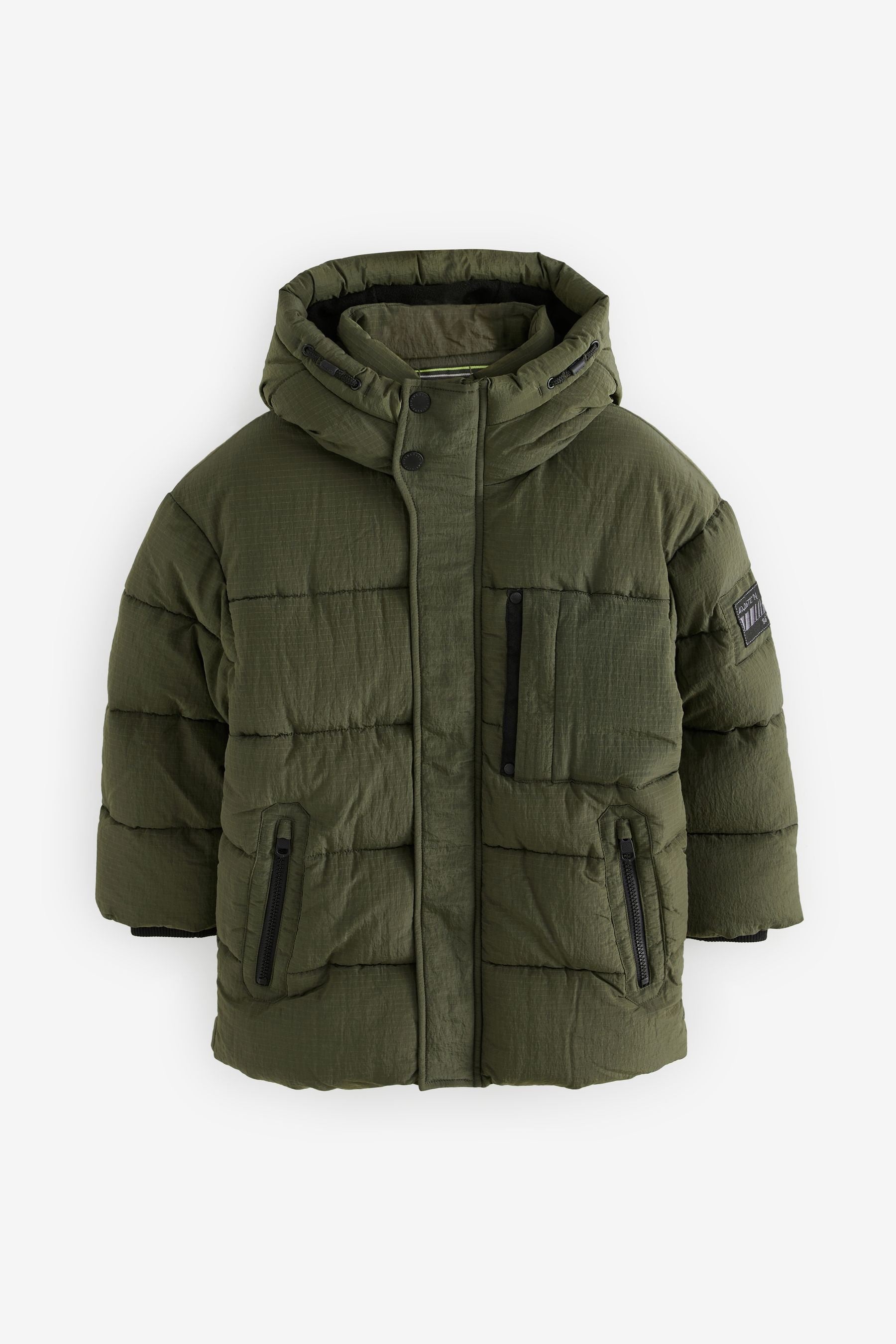 Khaki Green Utility Padded Puffer Coat (3-16yrs)