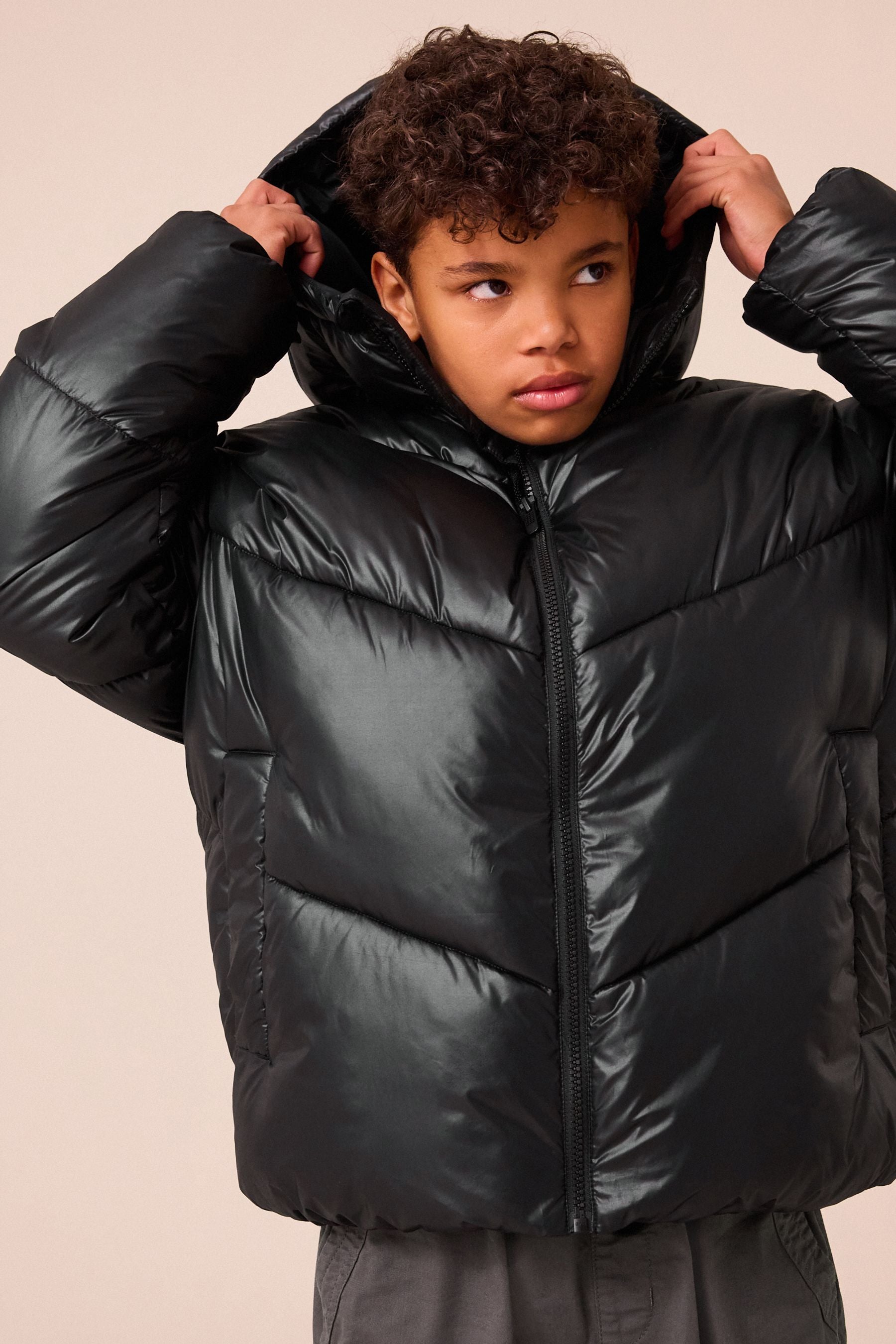 Black Padded Puffer Jacket (3-17yrs)