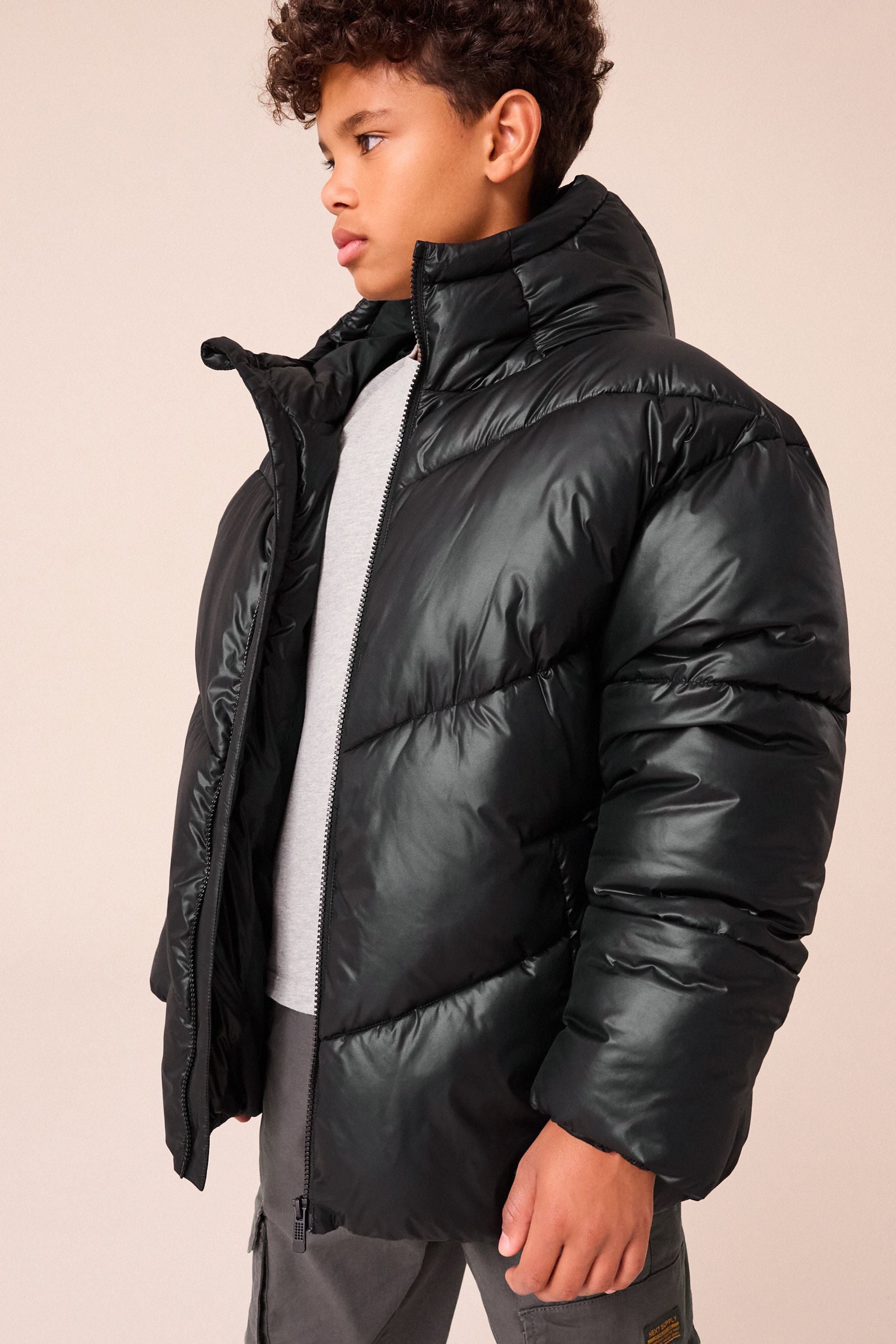 Black Padded Puffer Jacket (3-17yrs)