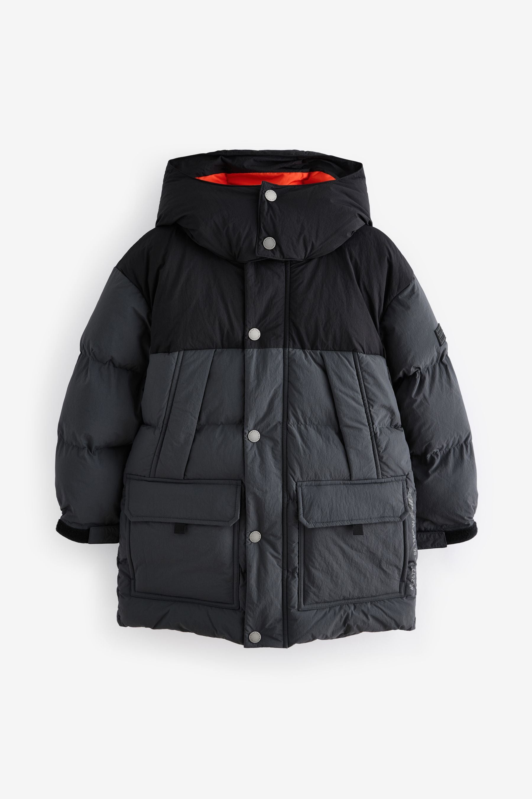 Black/Grey Premium Padded Puffer Coat (3-17yrs)