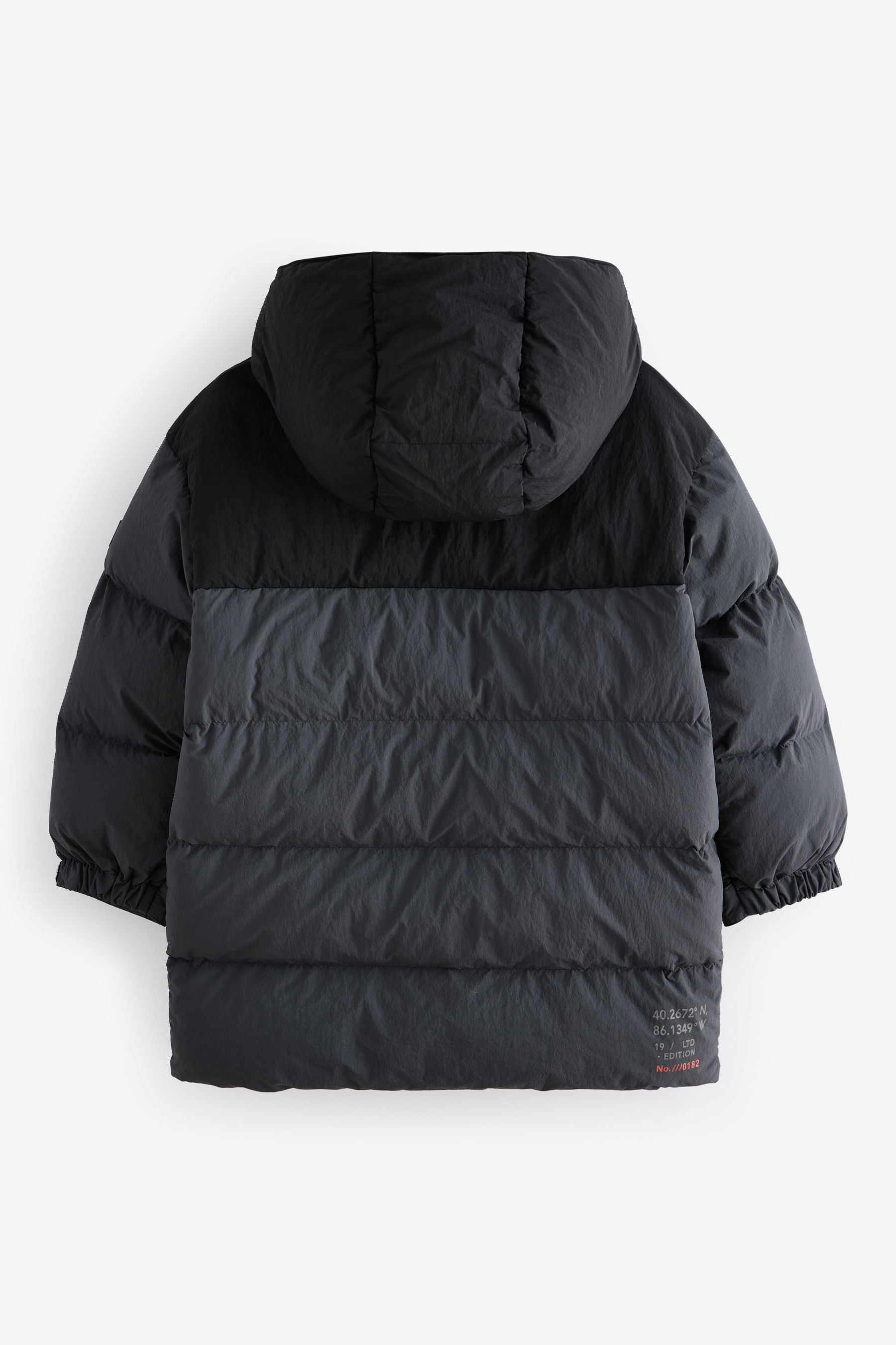 Black/Grey Premium Padded Puffer Coat (3-17yrs)