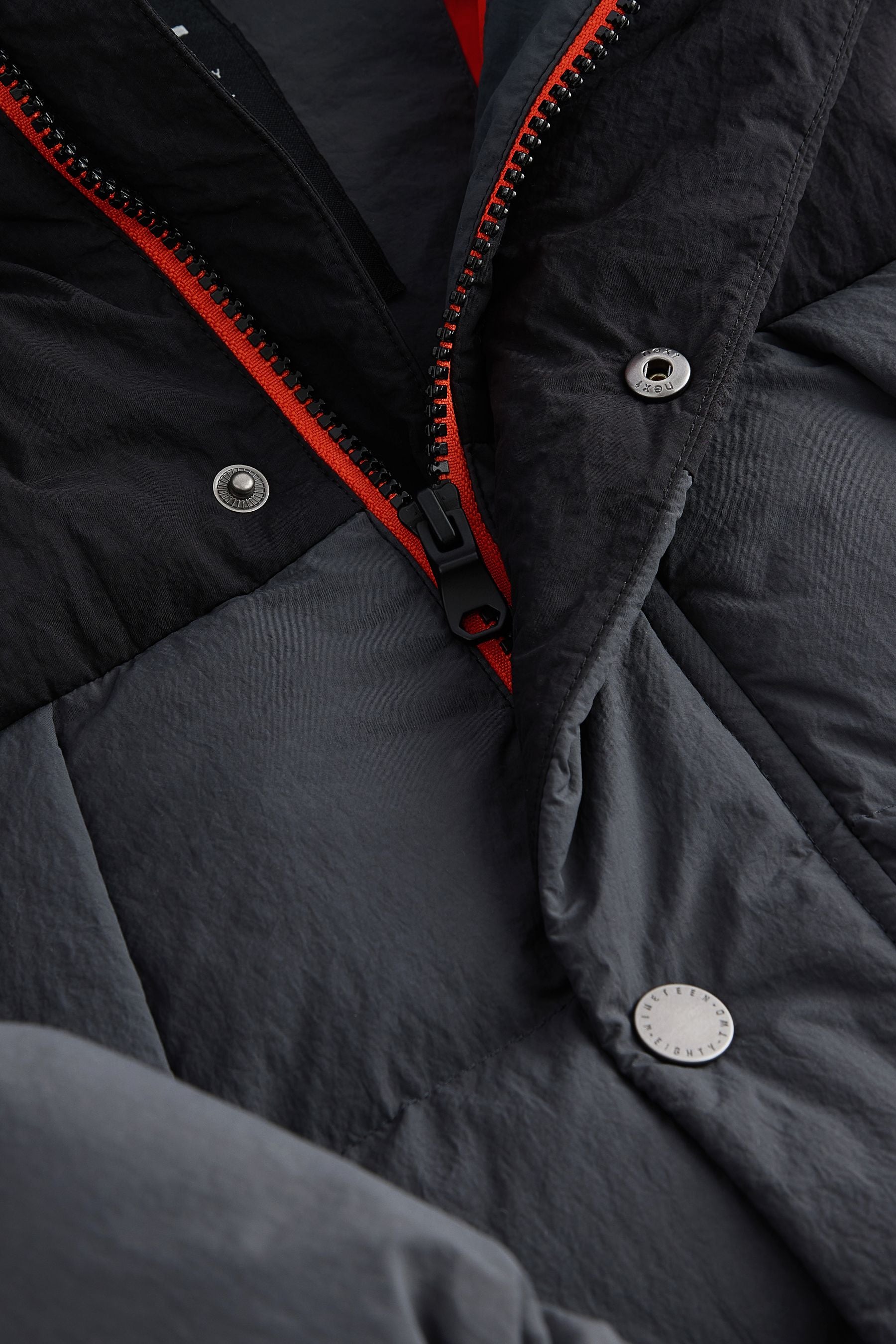 Black/Grey Premium Padded Puffer Coat (3-17yrs)