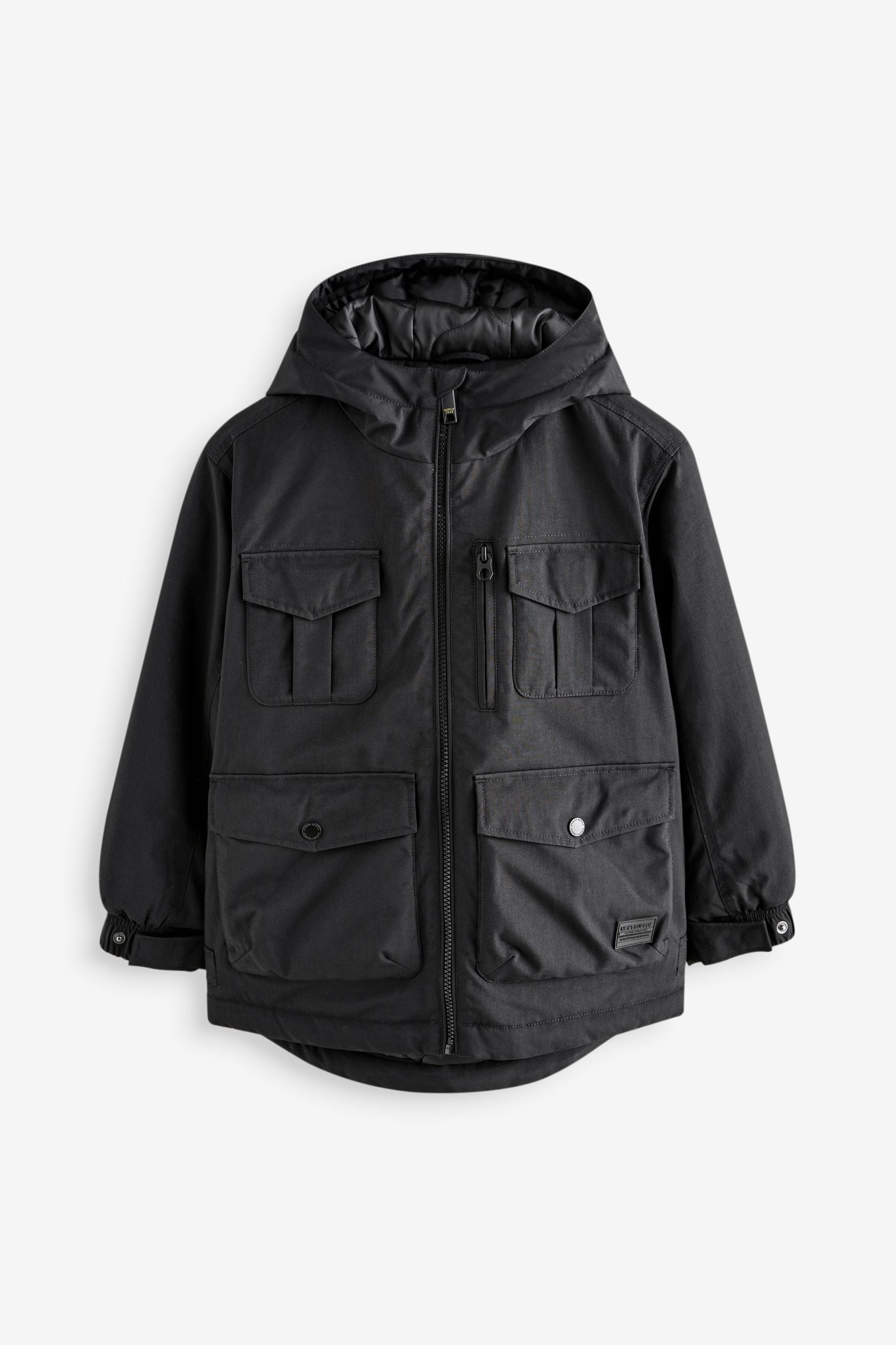 Black 4 Pocket Parka Coat (3-17yrs)