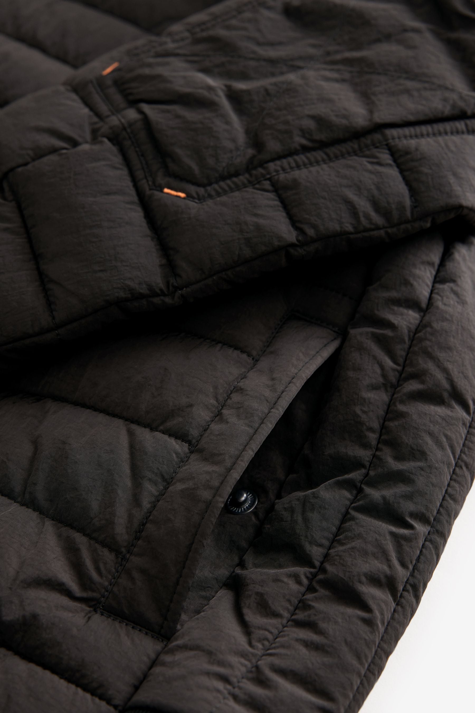 Black Premium Quilted Midweight Hooded Jacket (3-16yrs)