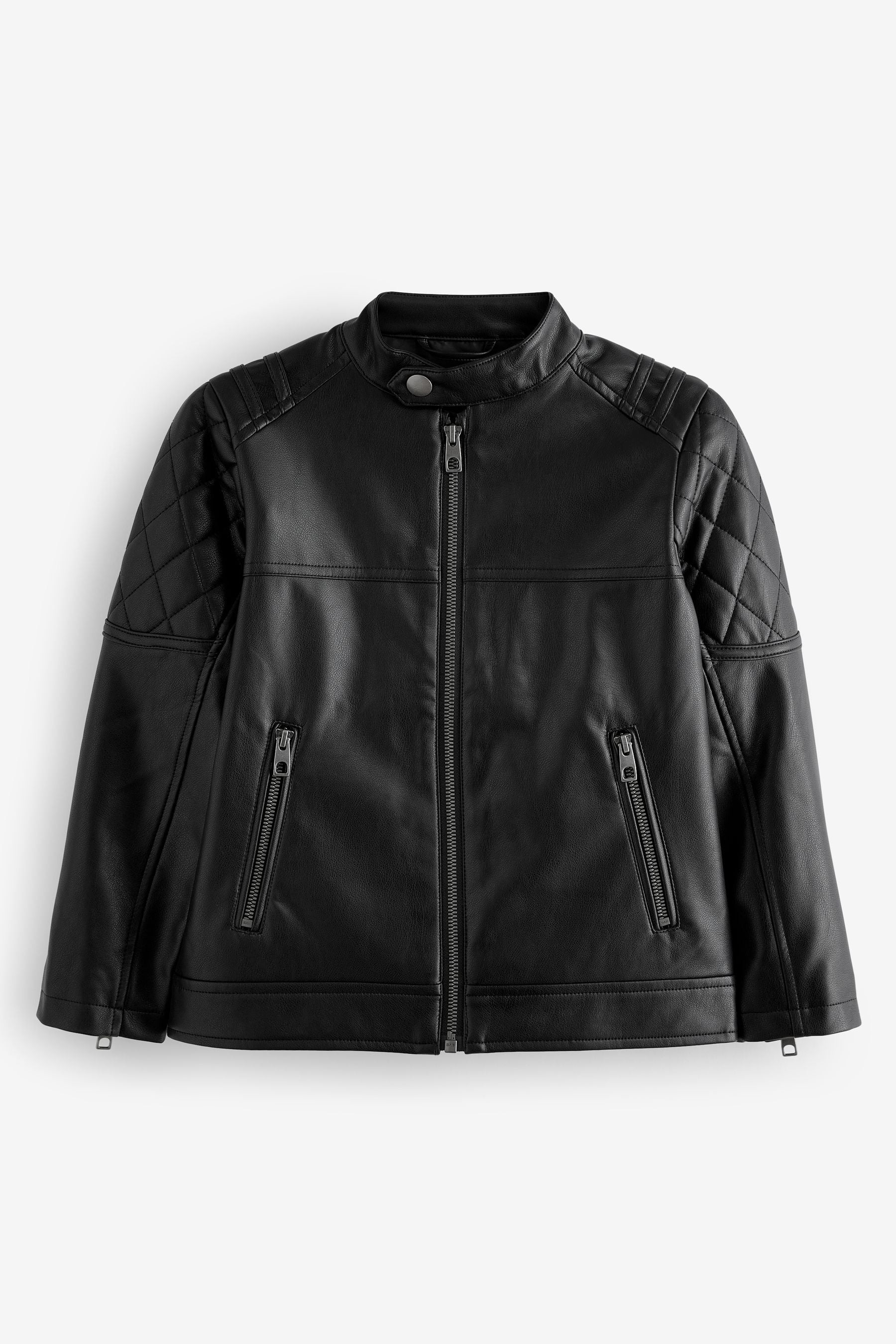 Black Faux Leather Jacket (3-16yrs)