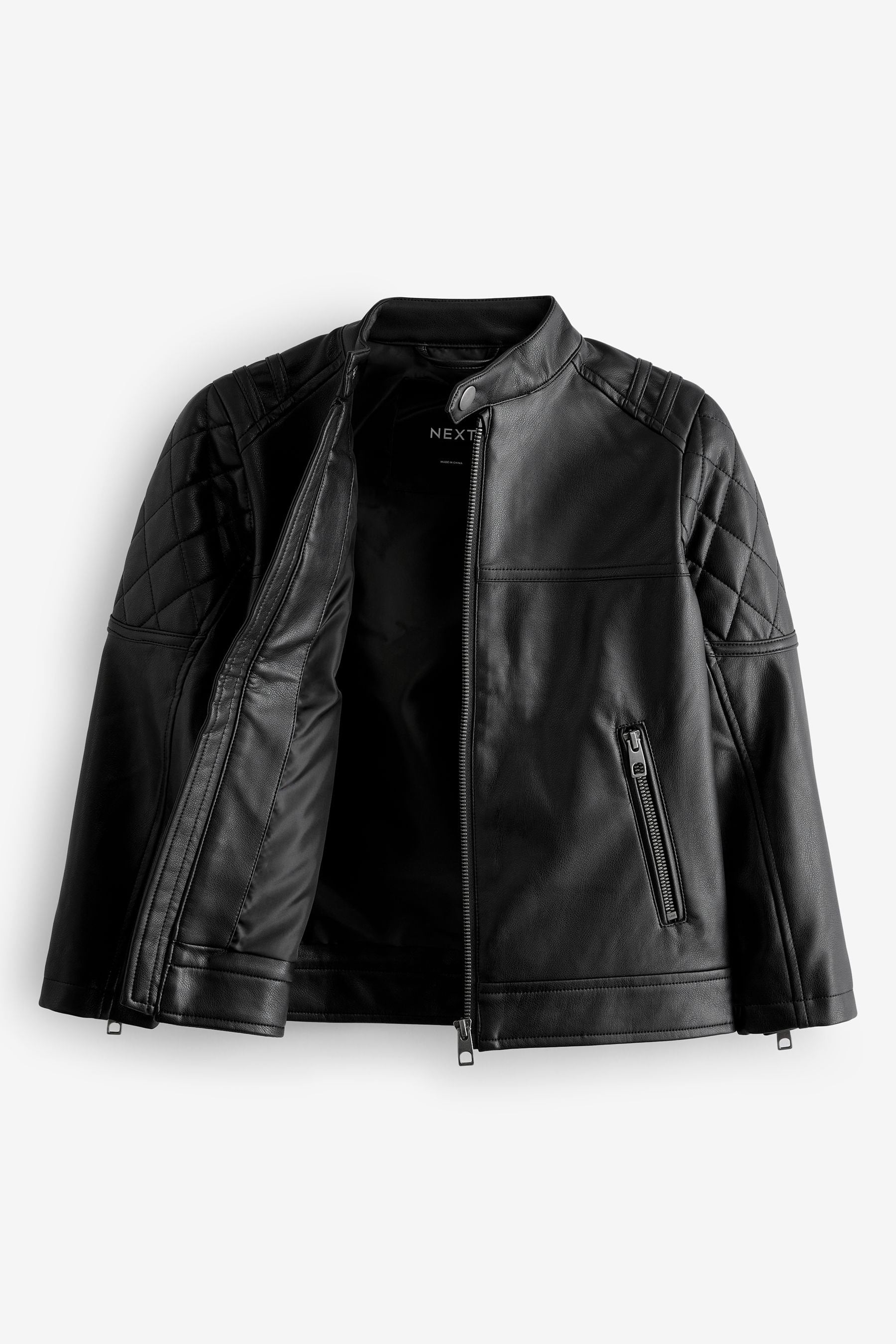 Black Faux Leather Jacket (3-16yrs)