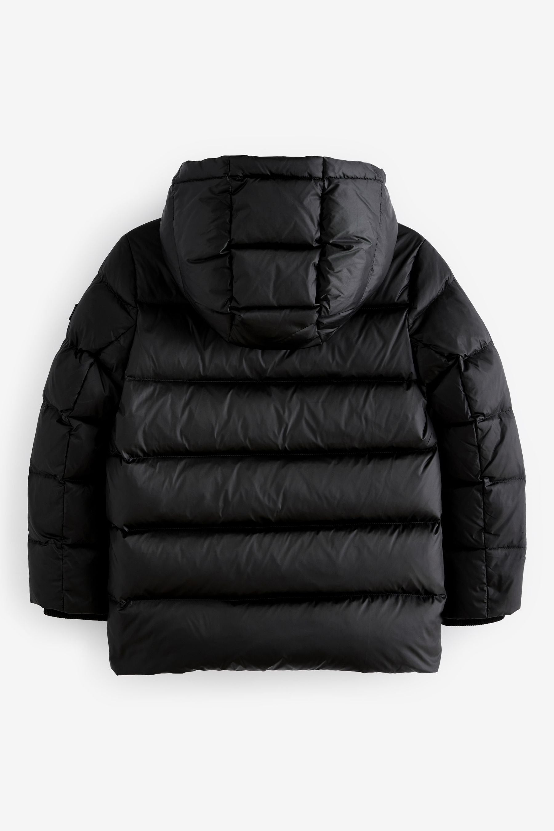 Black Premium Hooded & Padded Down-Fill Coat (3-16yrs)