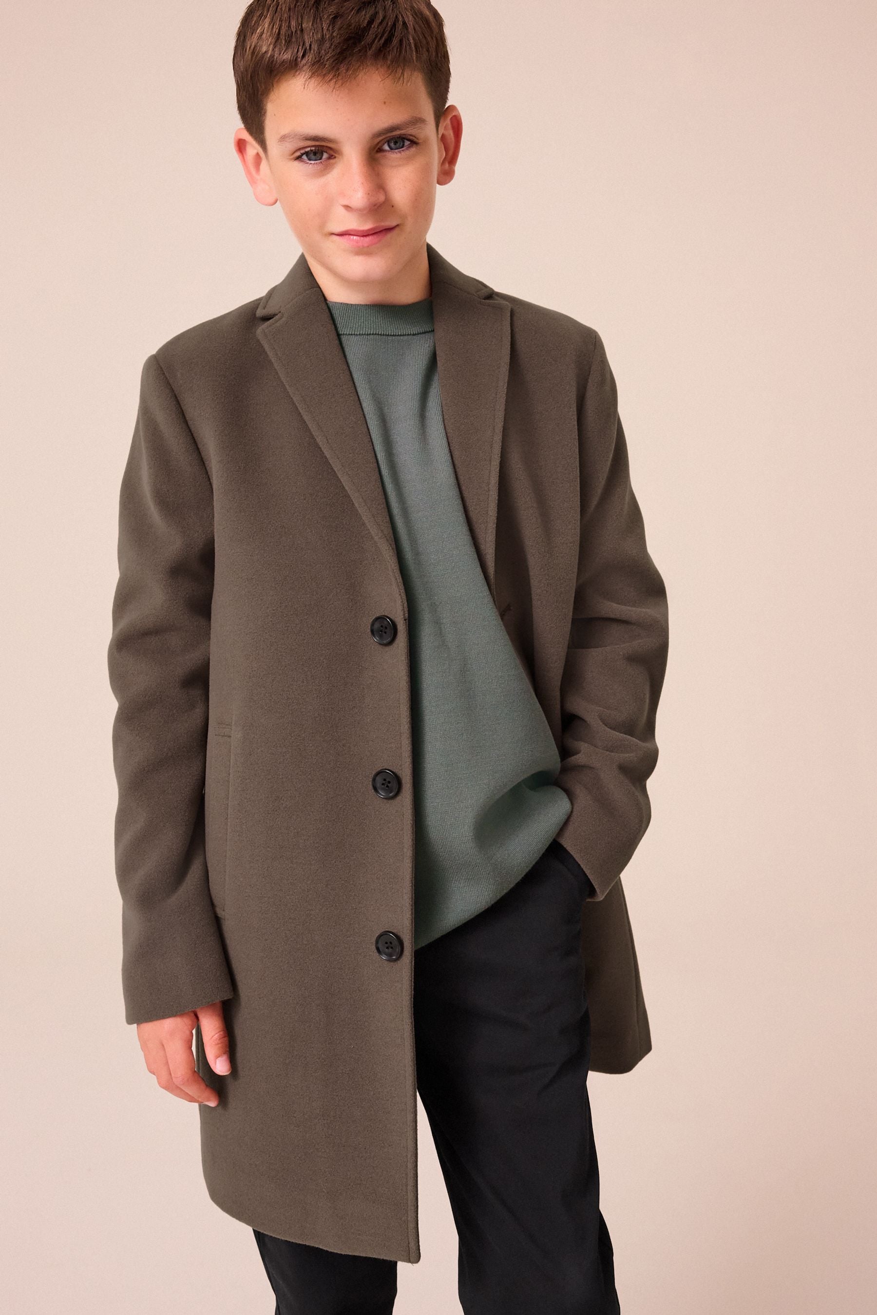 Brown Monochrome Overcoat (12mths-16yrs)