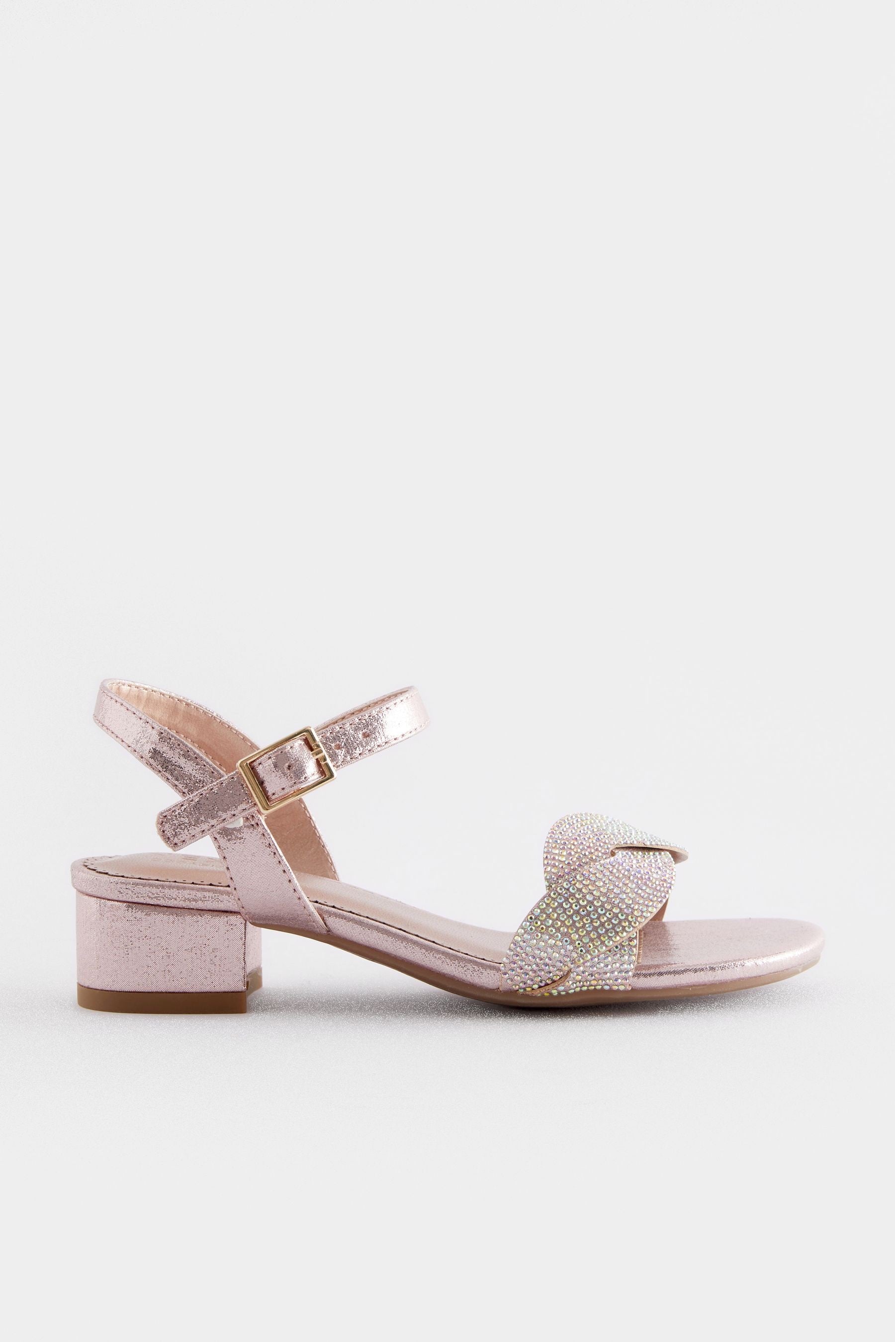 Rose Gold Sparkle Heeled Sandals