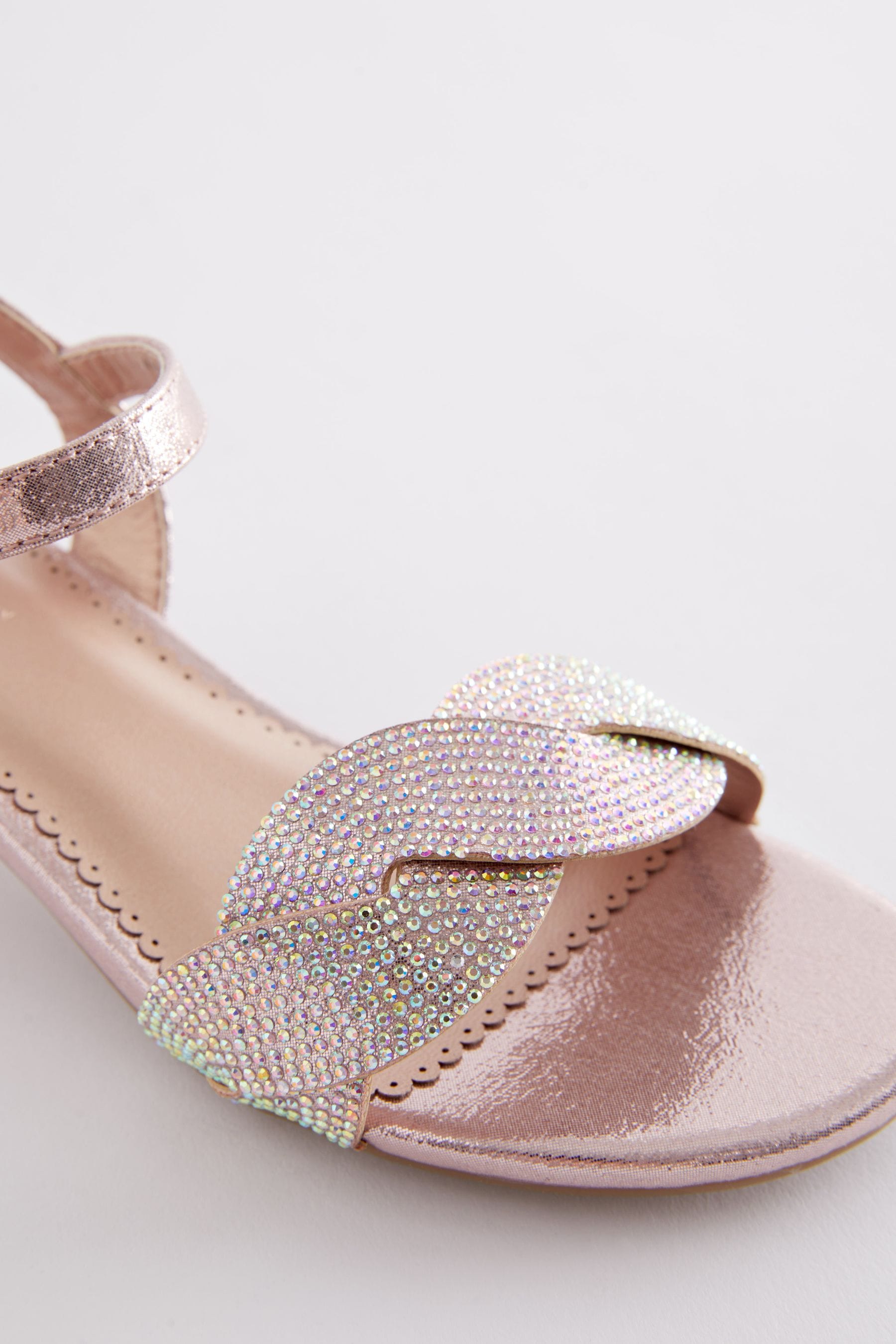 Rose Gold Sparkle Heeled Sandals