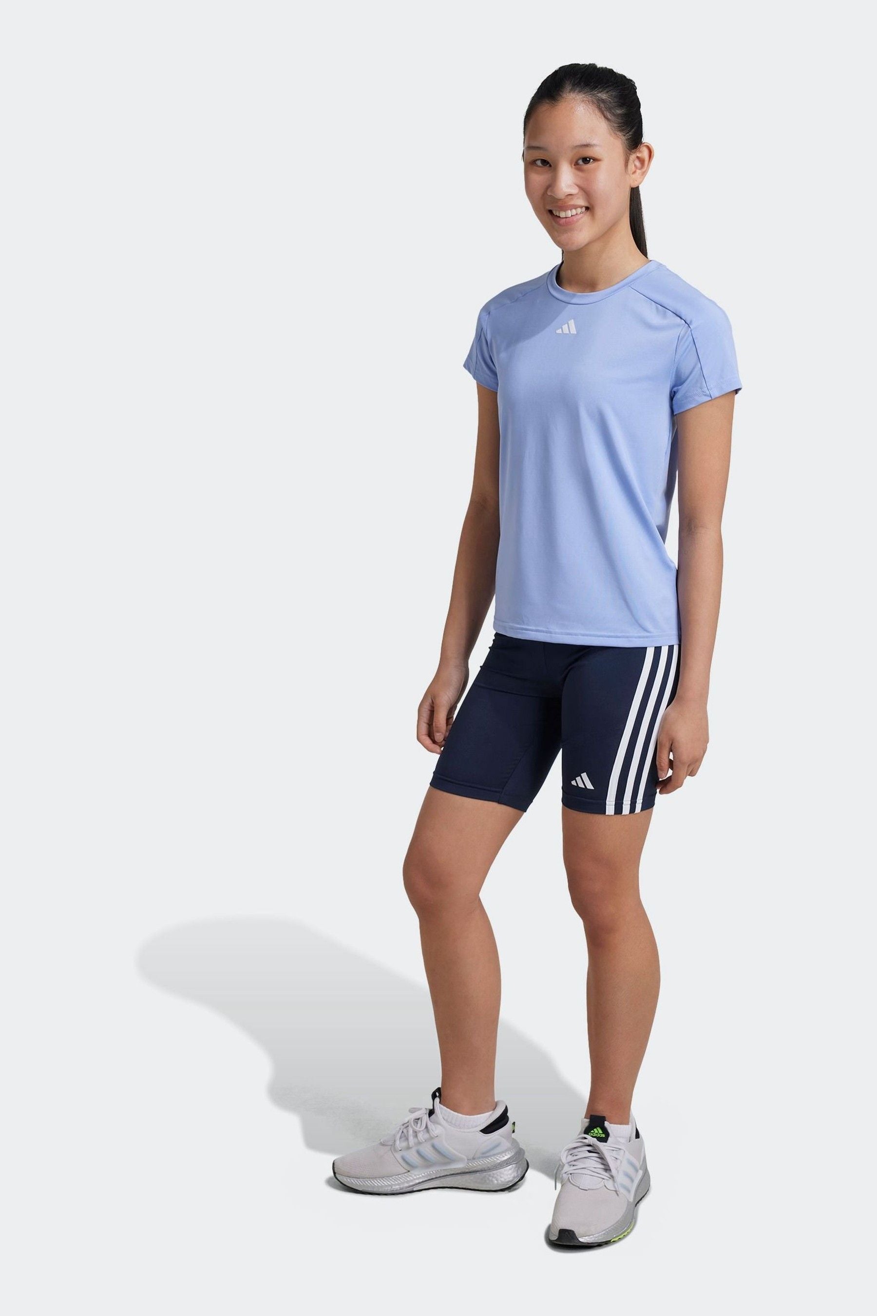 adidas Blue Kids Train Essentials T-Shirt and Shorts Set