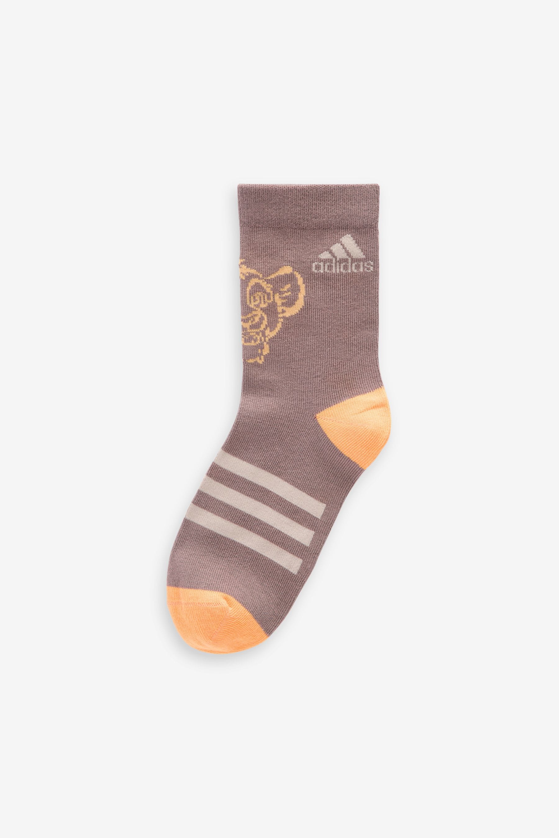 Brown adidas Lion King Socks 3 Pack