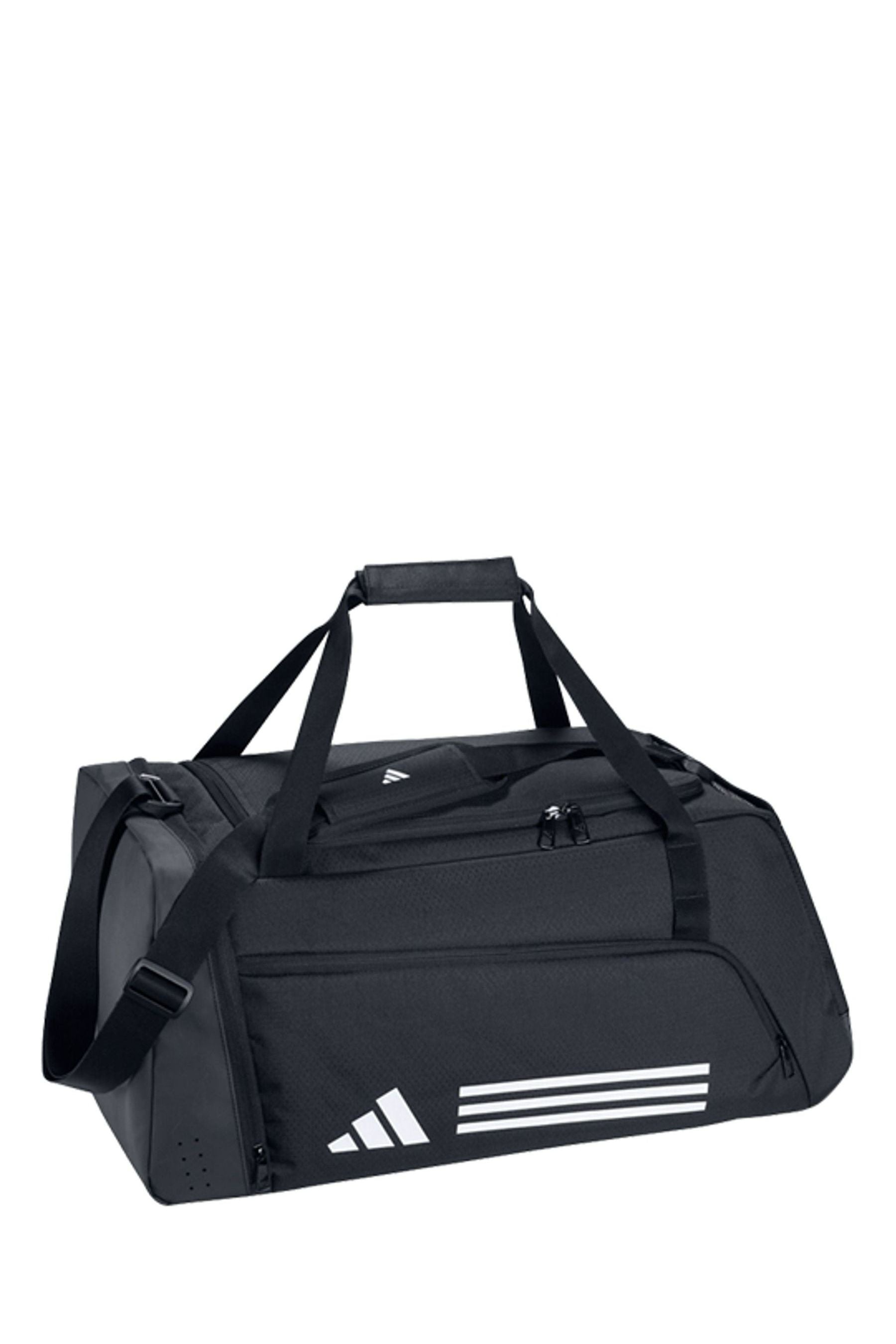 adidas Black Essentials 3 Stripes Duffel Bag