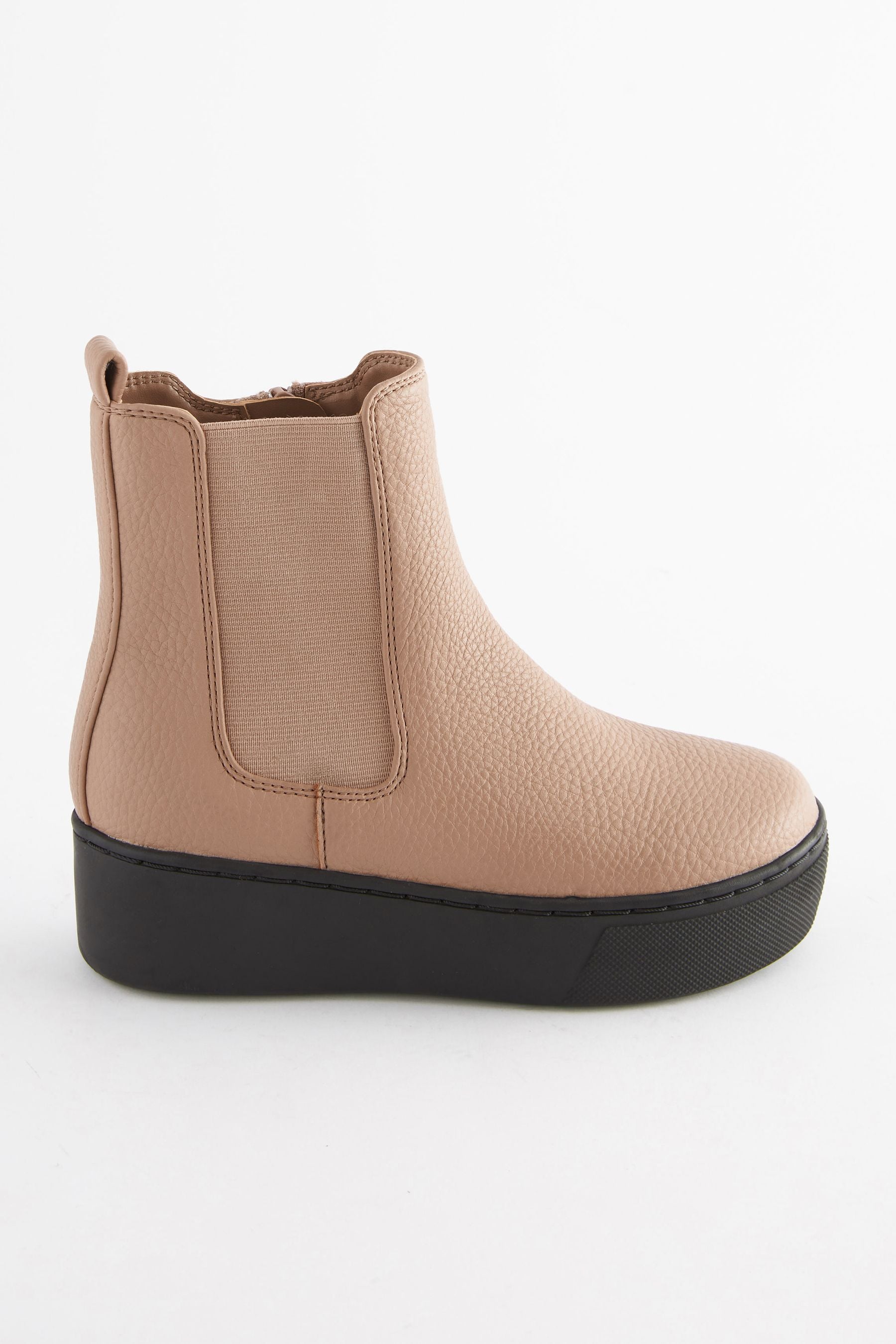 Nude Pink Chunky Chelsea Boots