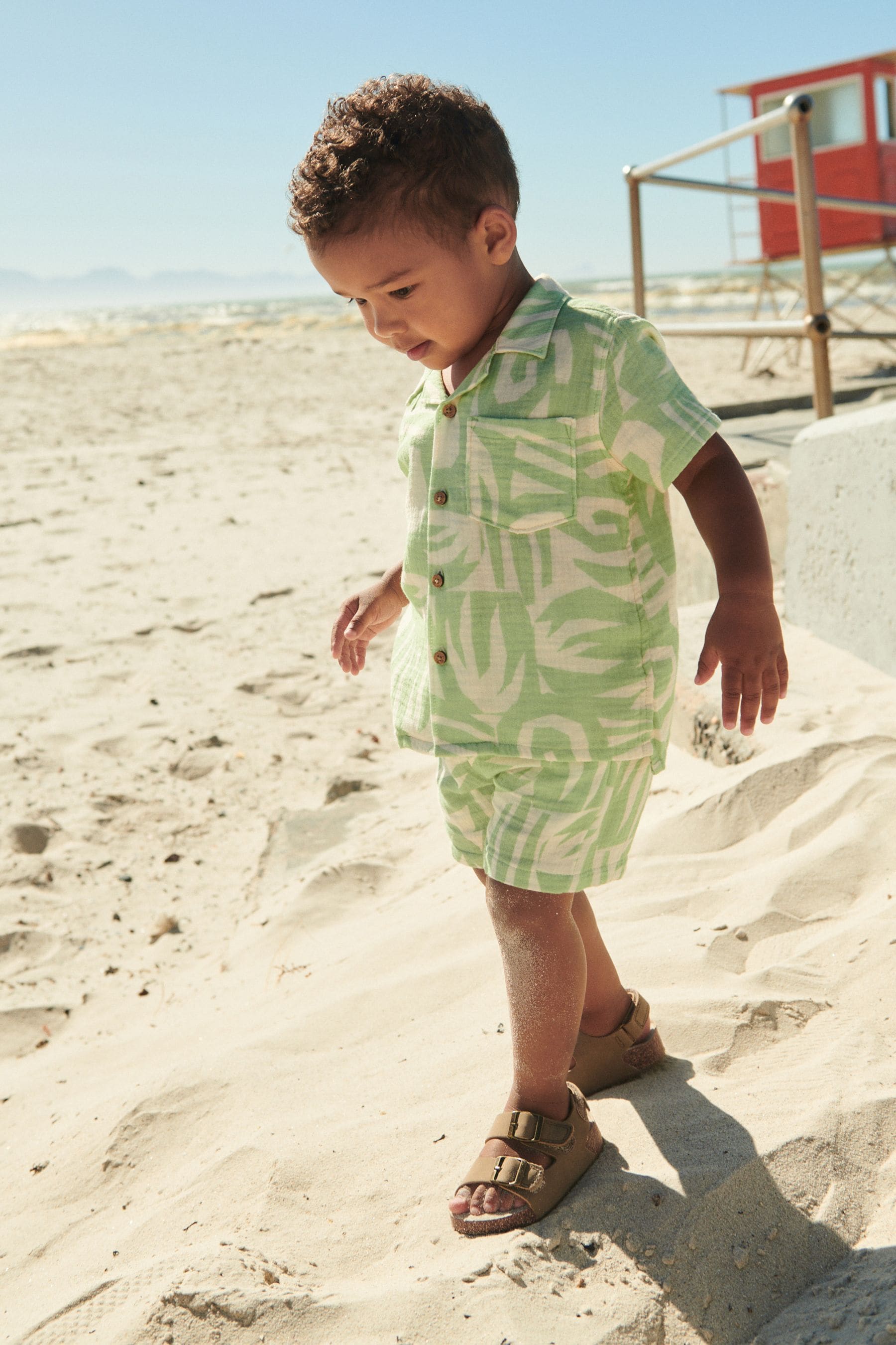 Mint Green Short Sleeve Printed Shirt (3mths-7yrs)