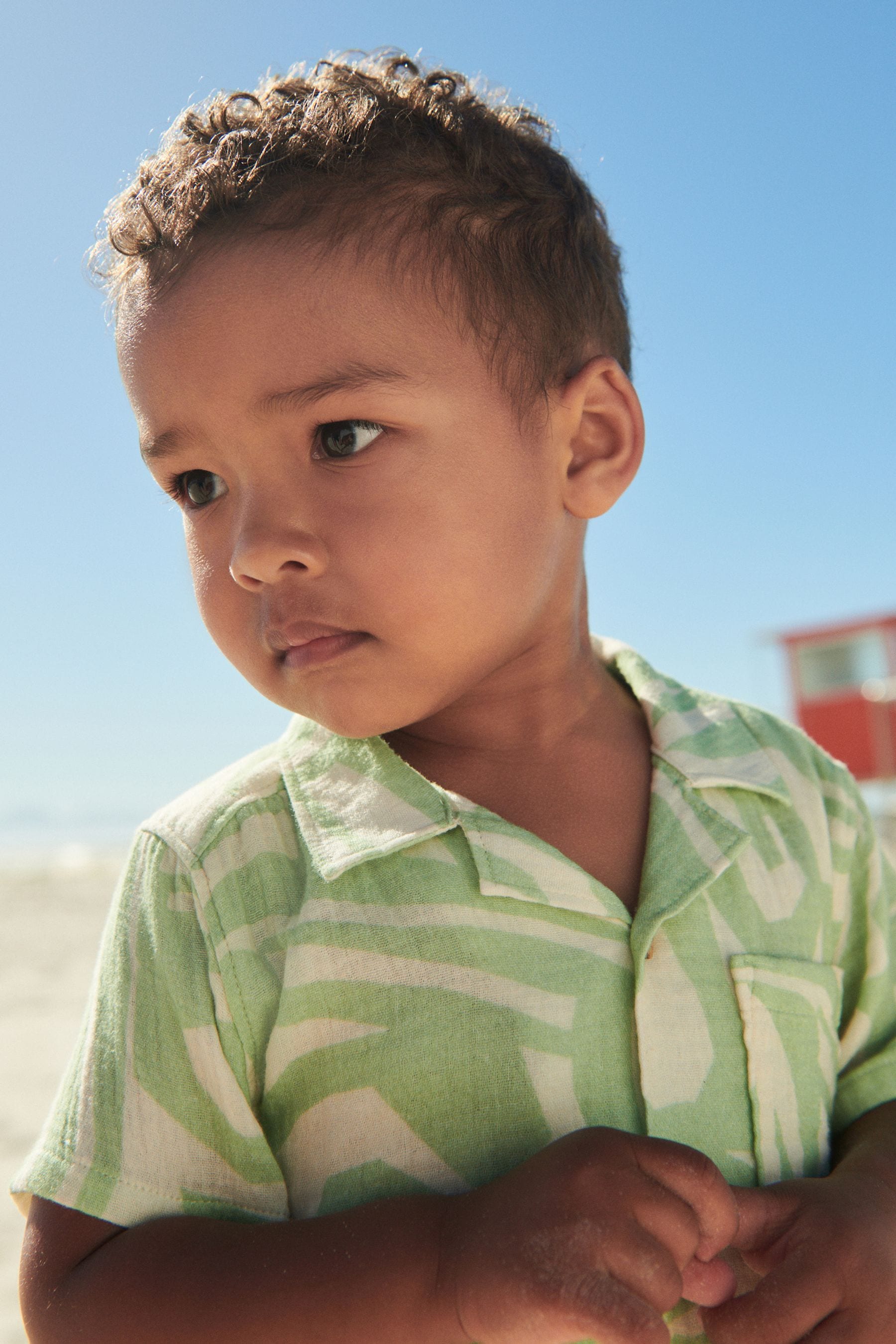 Mint Green Short Sleeve Printed Shirt (3mths-7yrs)